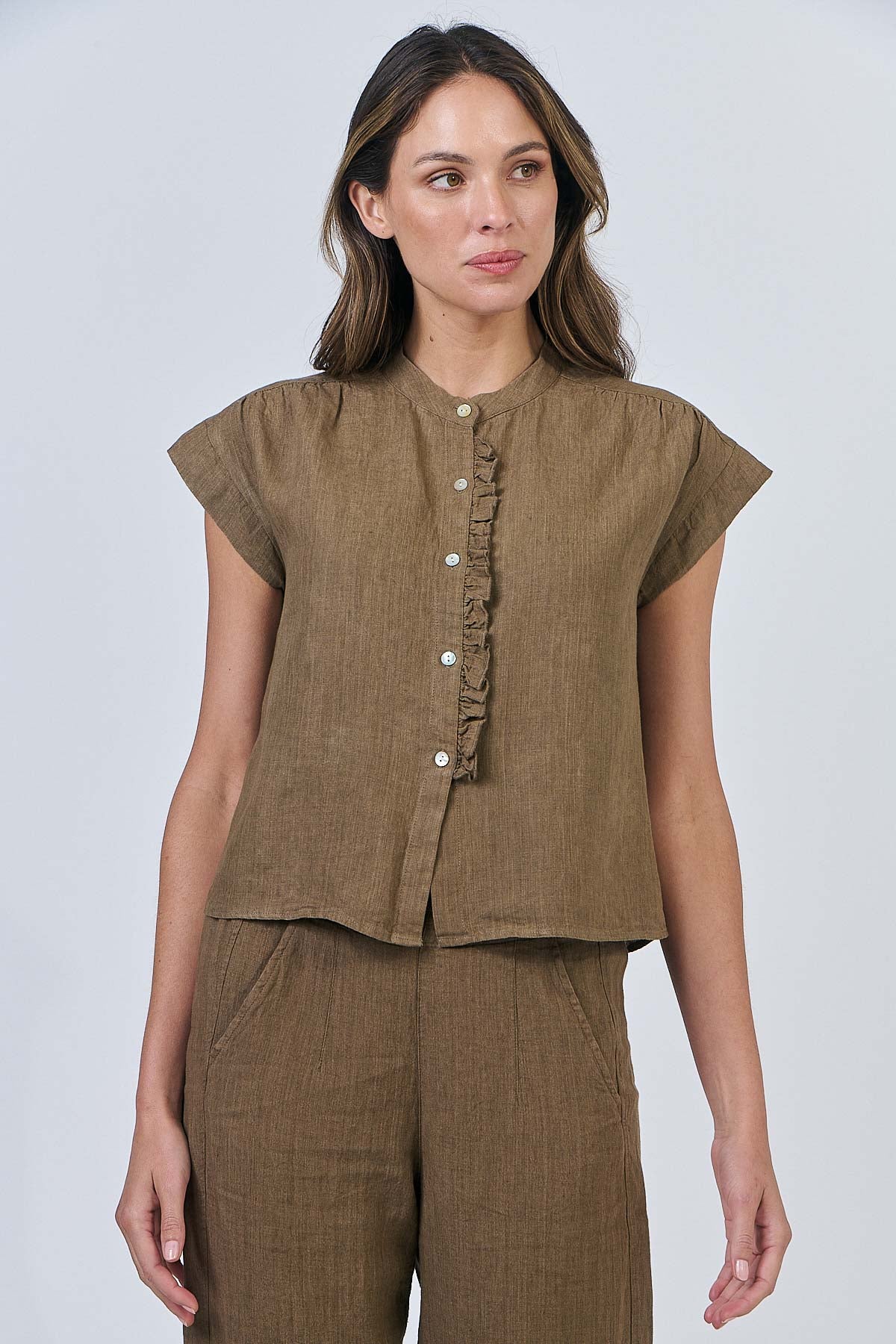 Linen Top - Tobacco