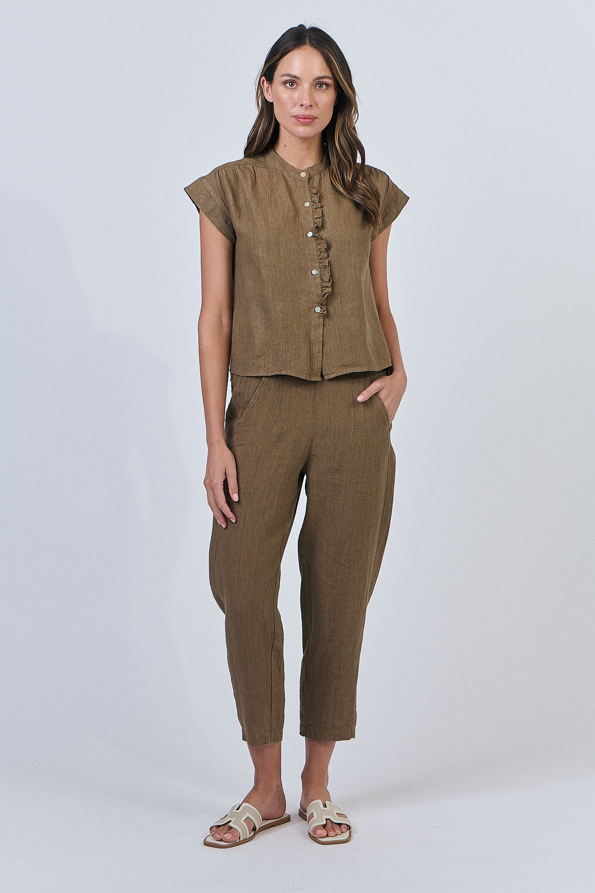 Linen Top - Tobacco