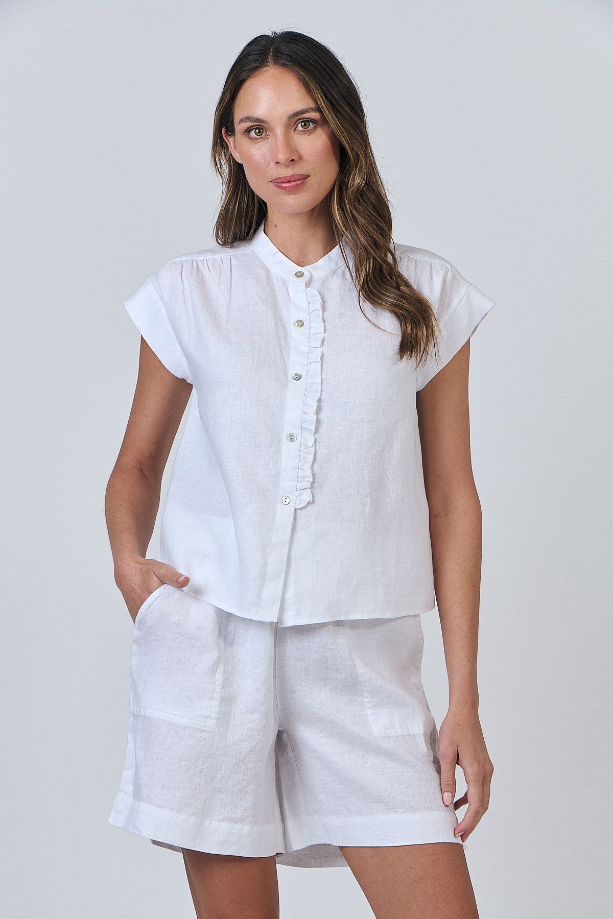 Linen Top - White