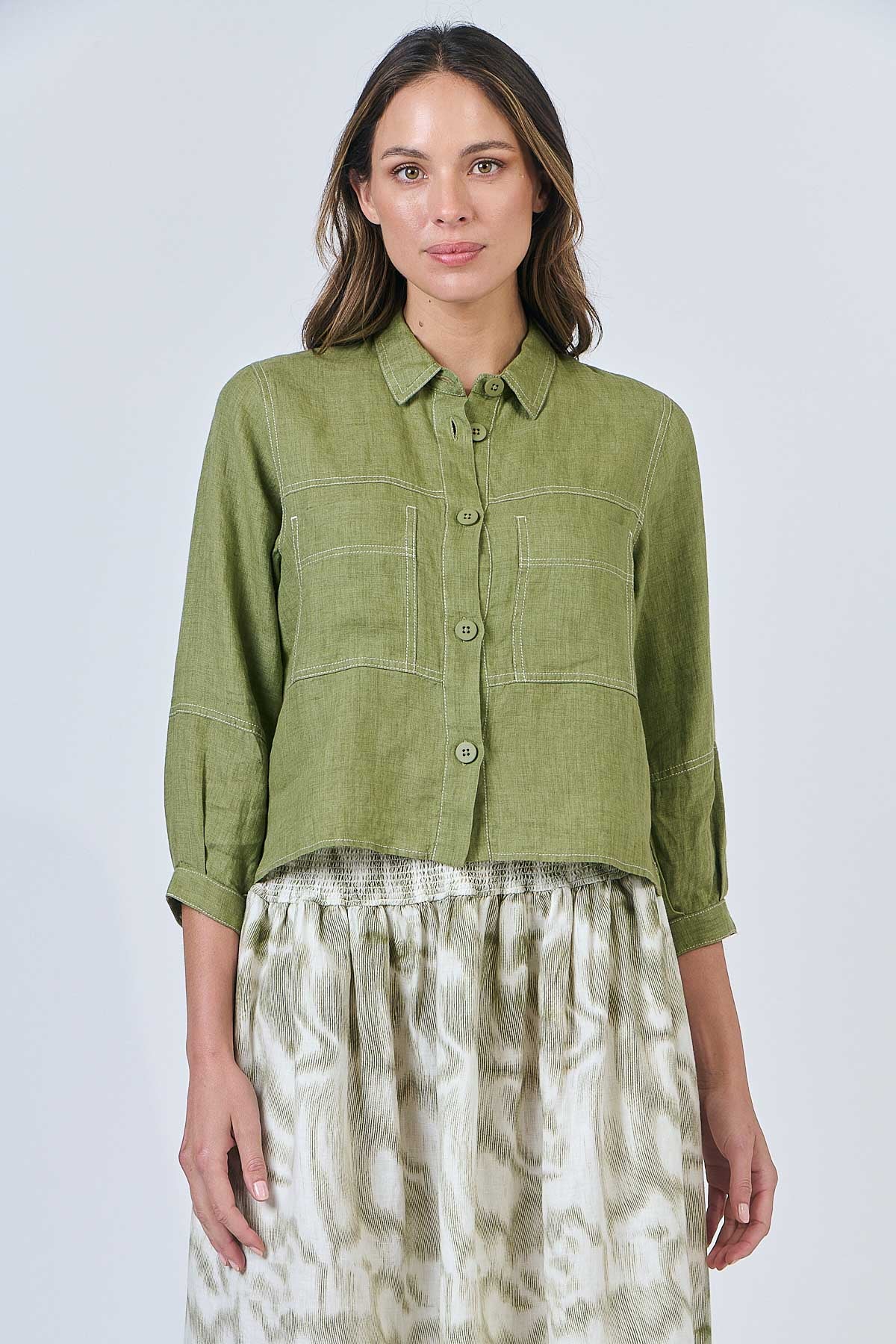 Linen Jacket - Moss