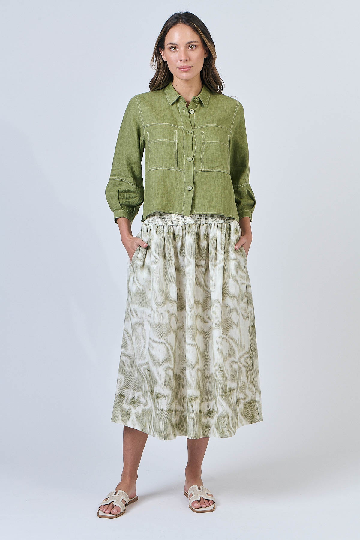 Linen Jacket - Moss