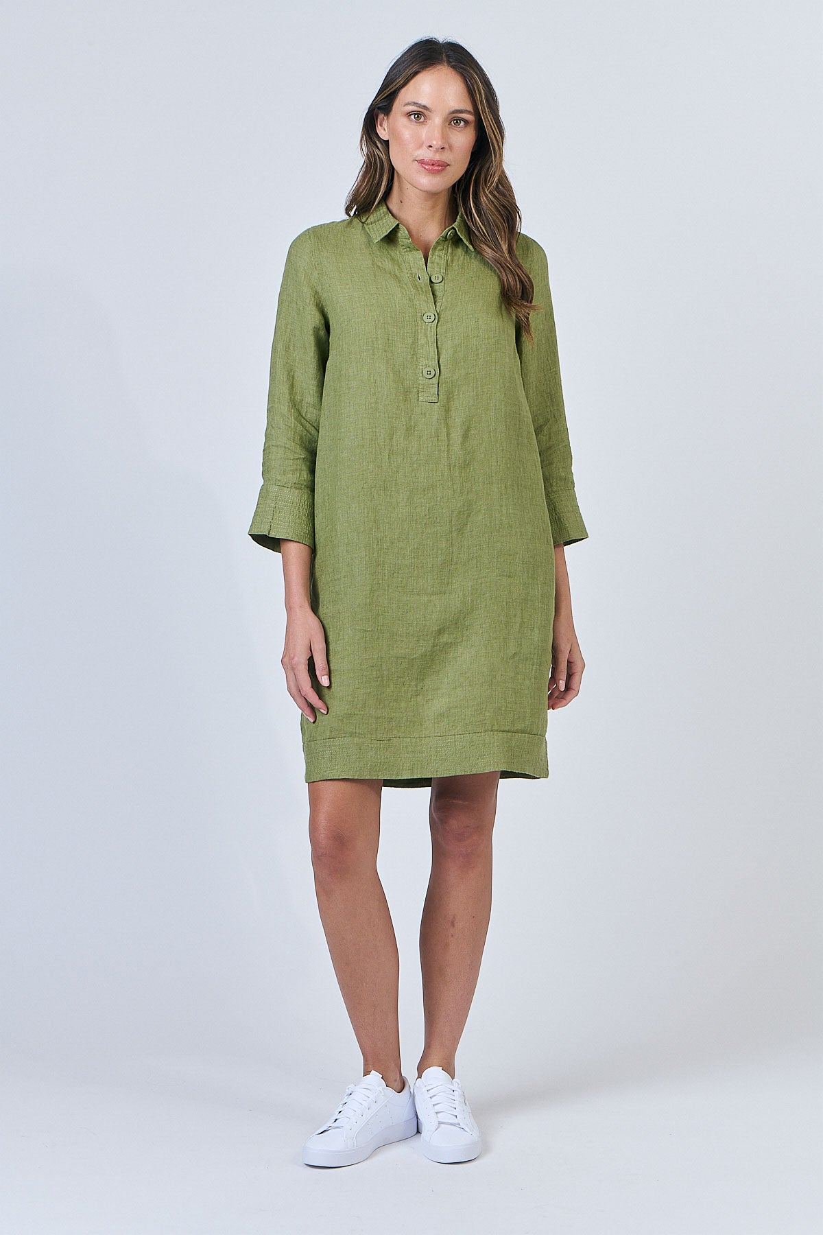 Linen Dress - Moss