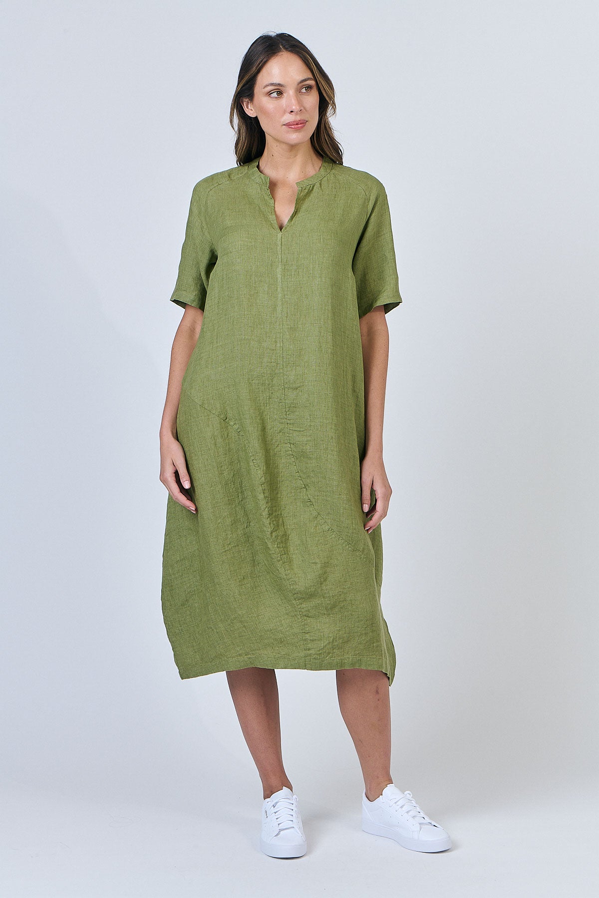 Linen Dress - Moss