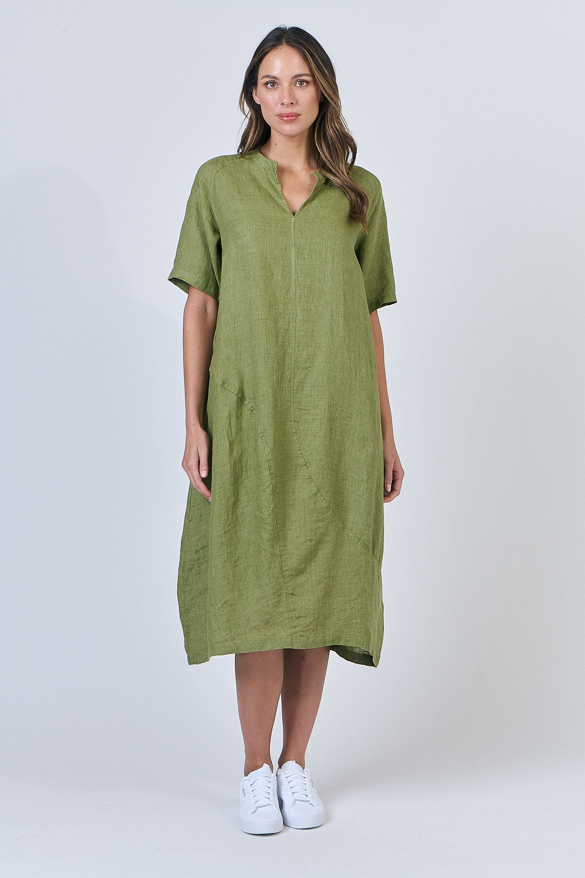 Linen Dress - Moss