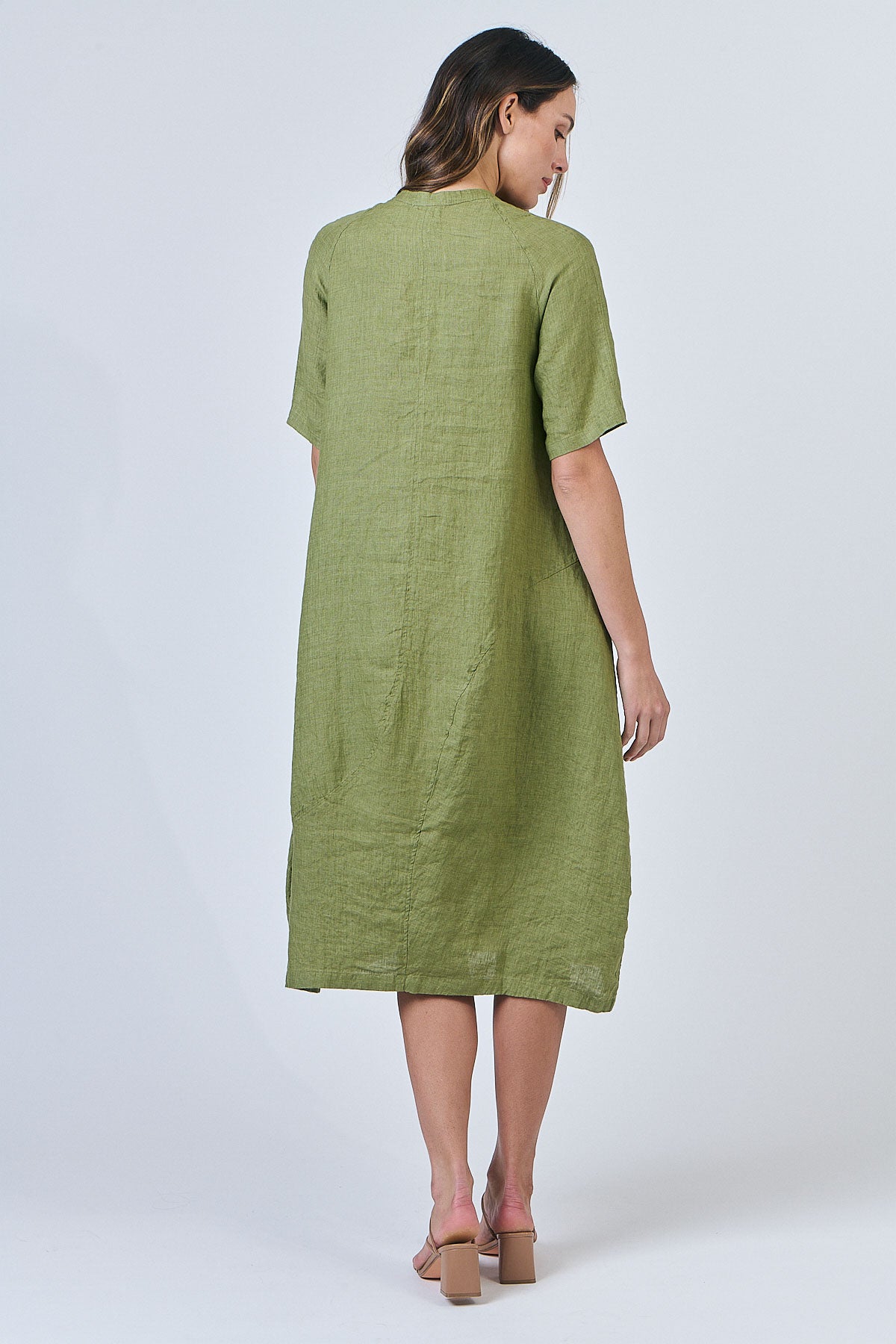 Linen Dress - Moss