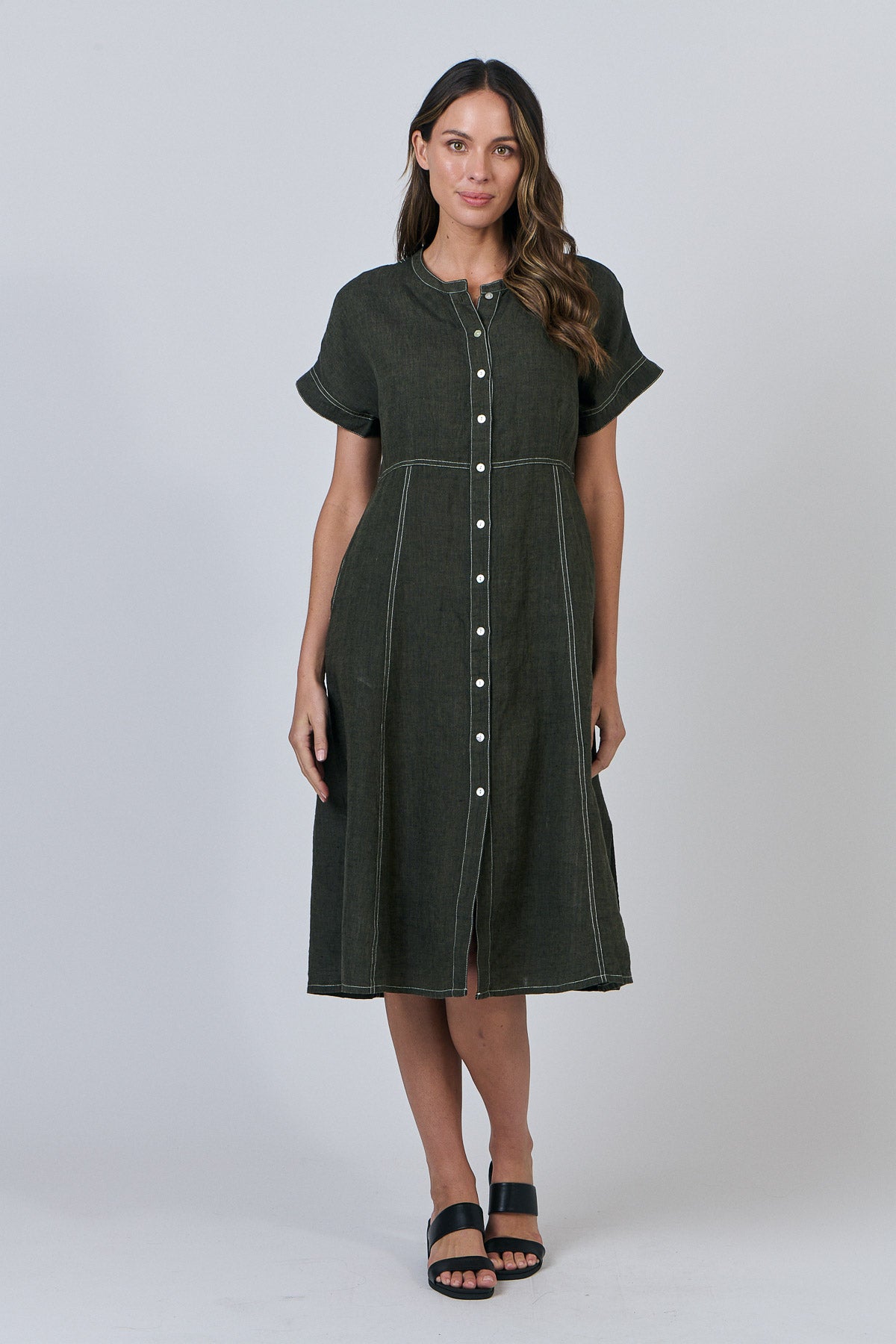 Linen Dress - Licorice