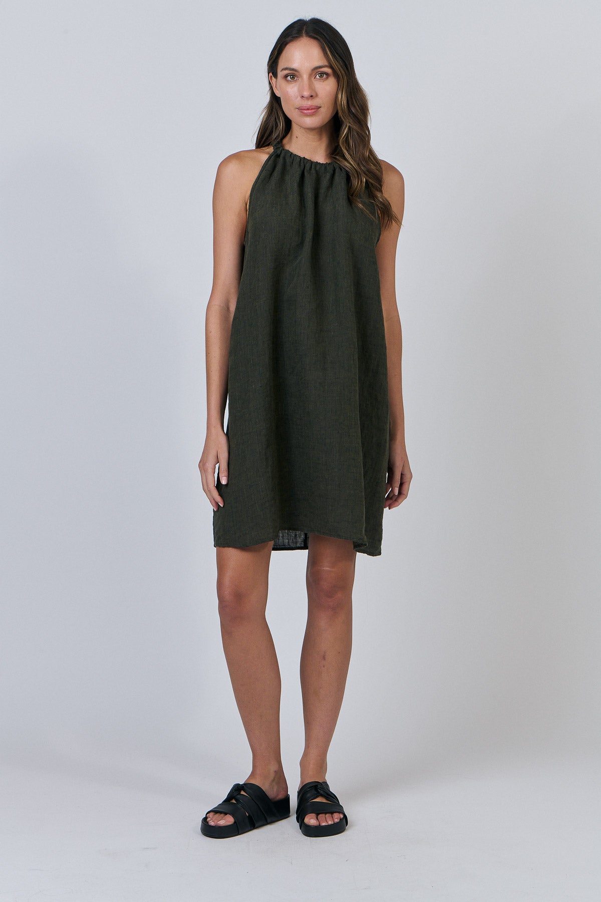 Linen Dress - Licorice