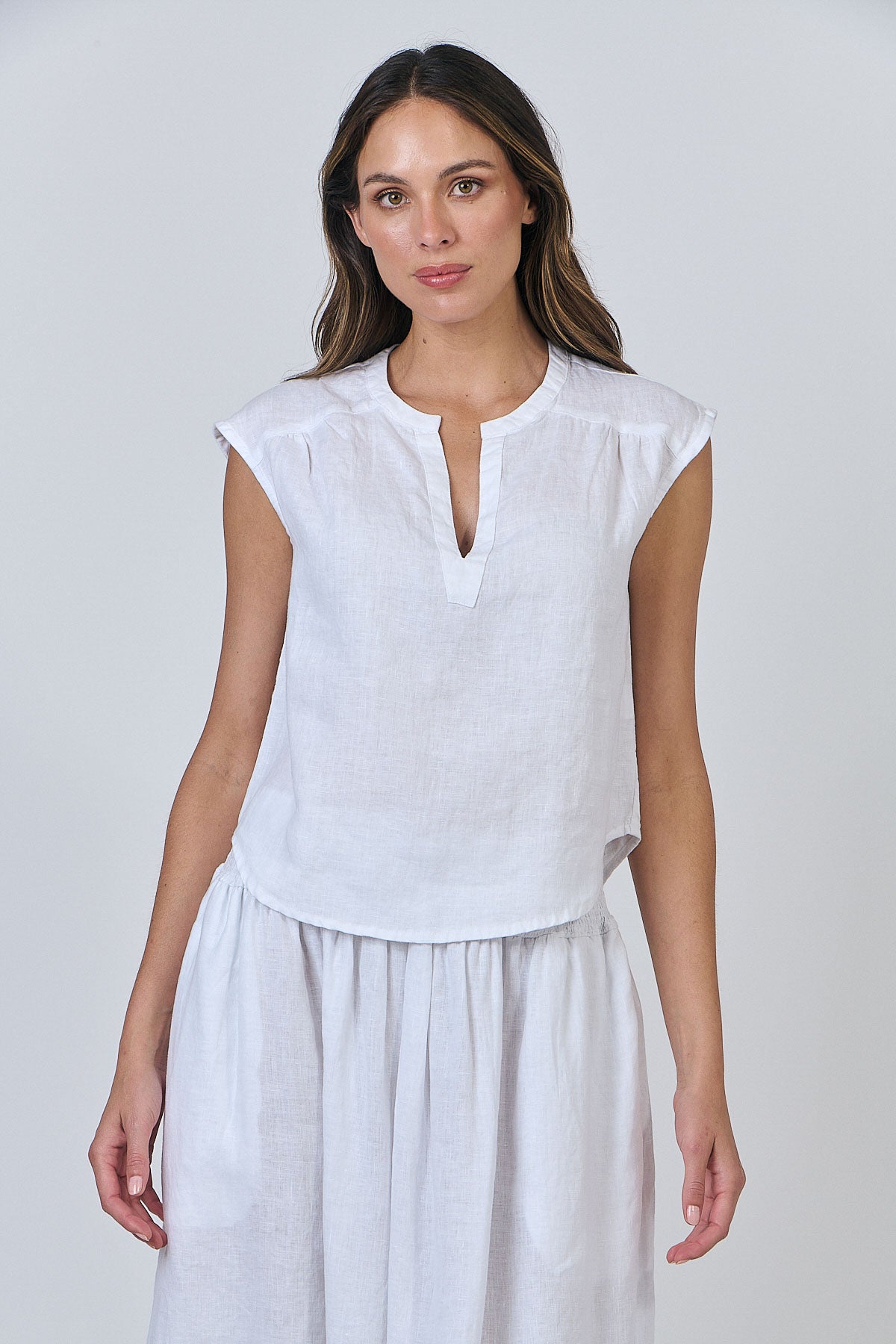 Linen Top - White