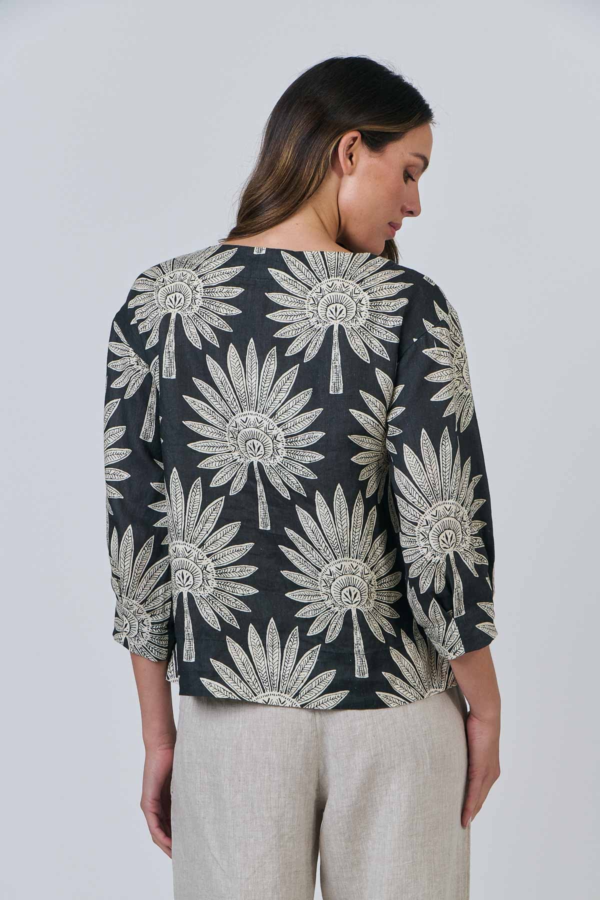 Linen Top - Date Palm