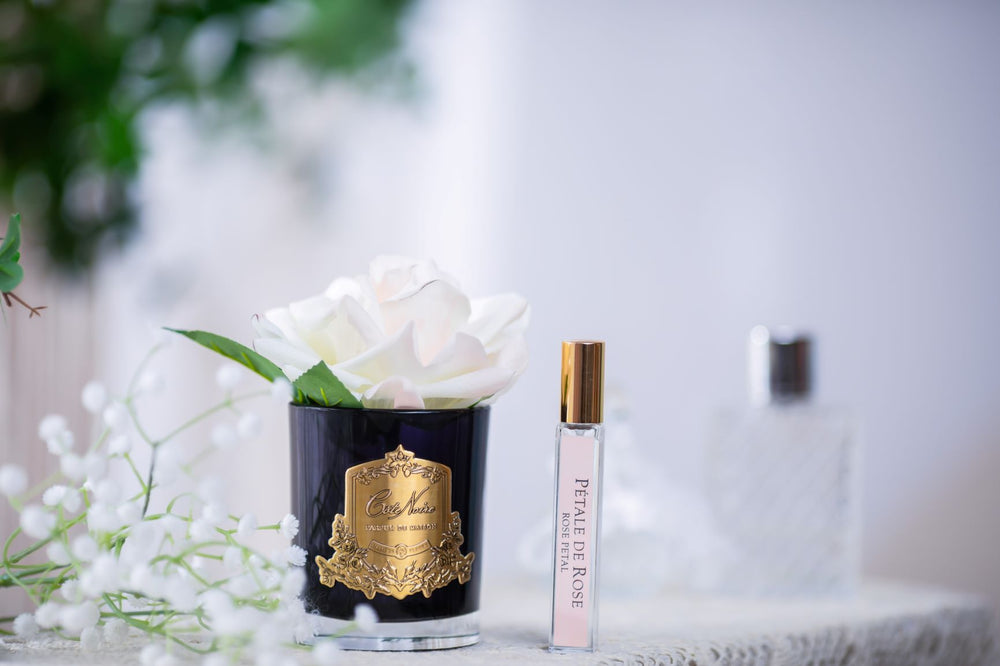 Perfumed Natural Touch Single Rose - Black - Pink Blush