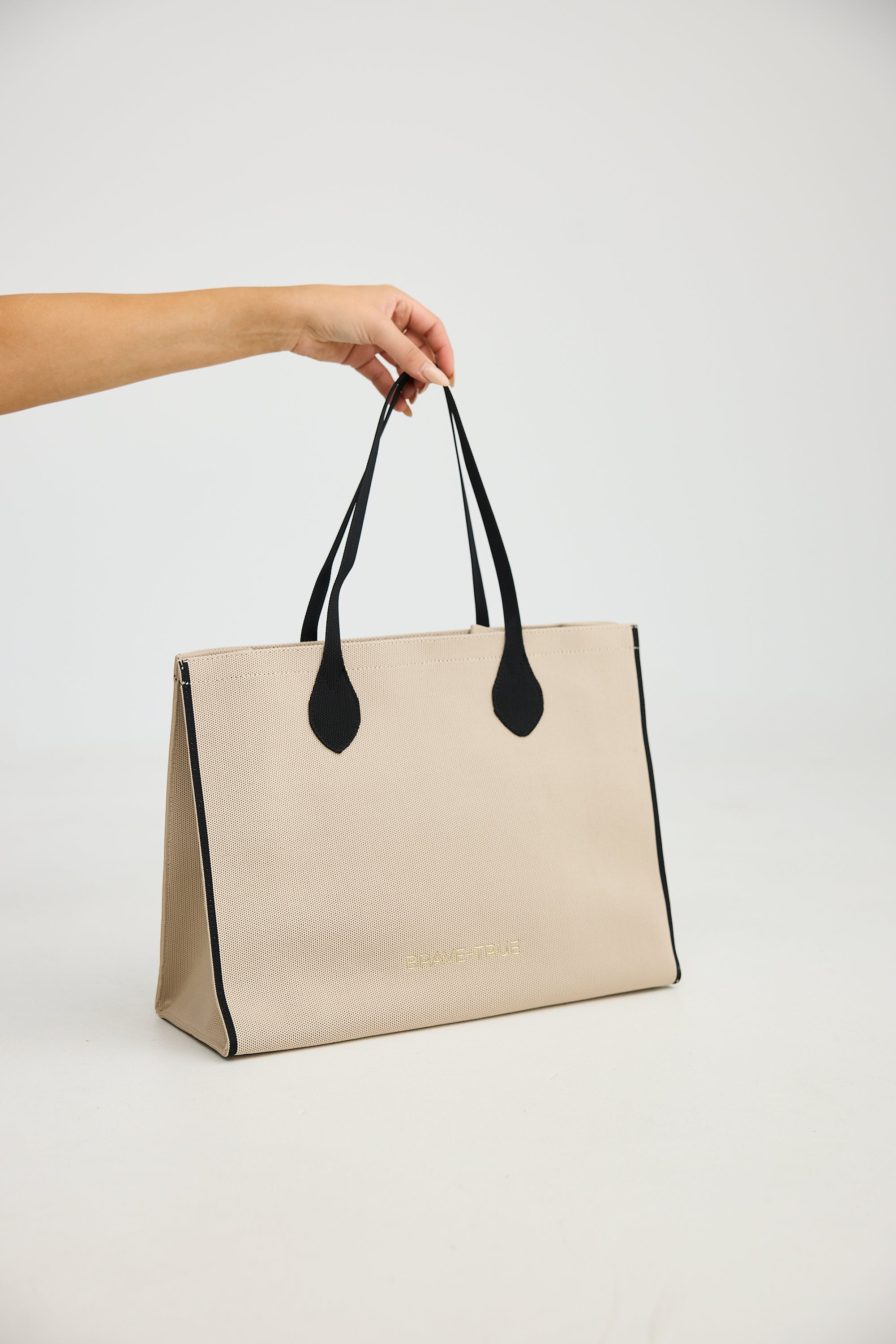 Matcha Tote Bag - Natural with Black
