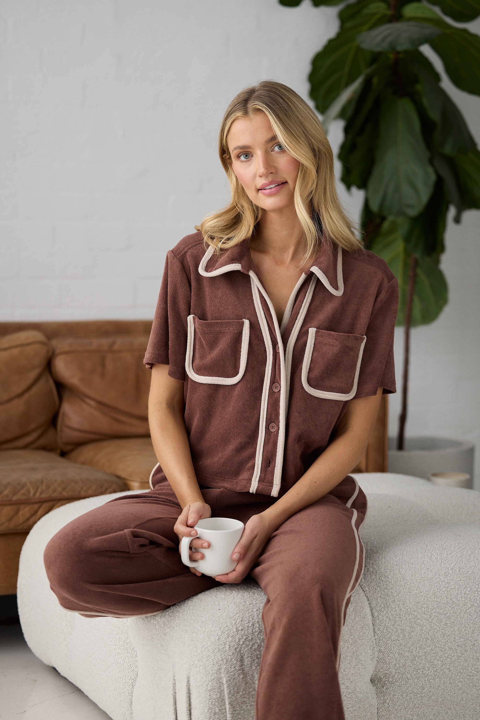 Floor Plan Shirt - Coffee