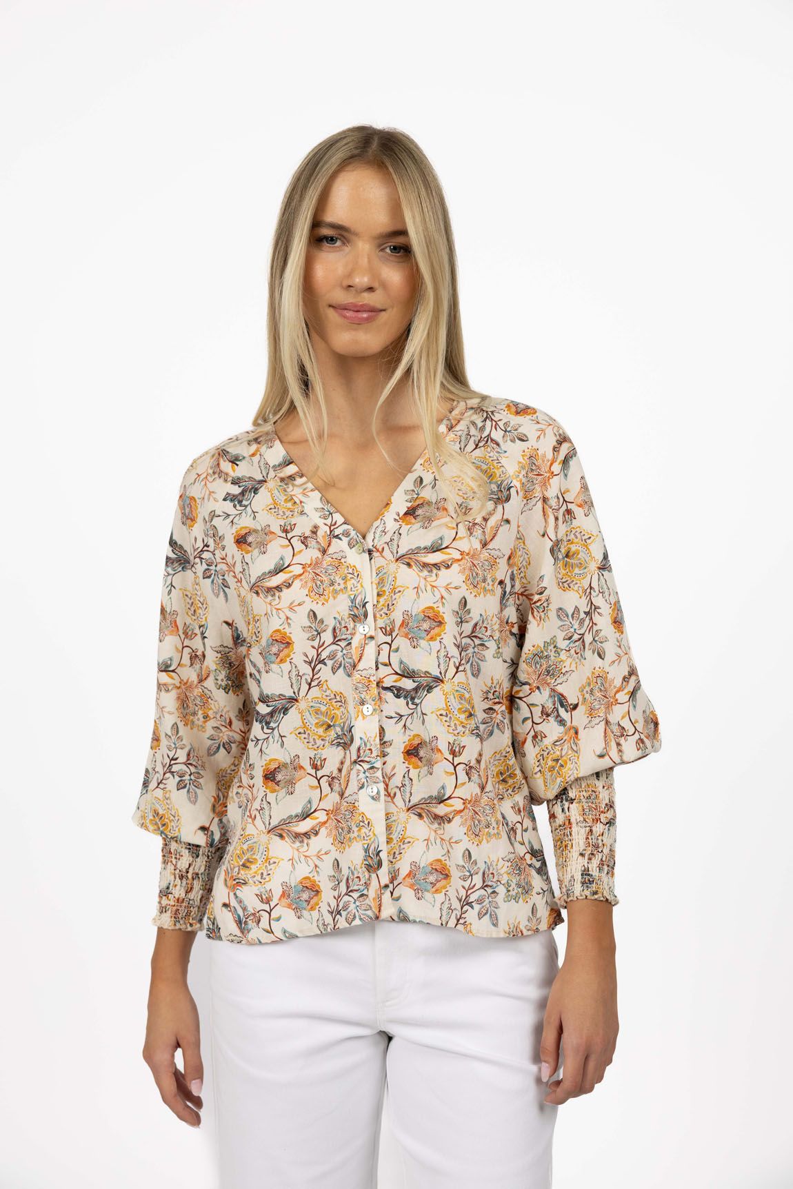 Frances Blouse - Kaffir Lilly Print