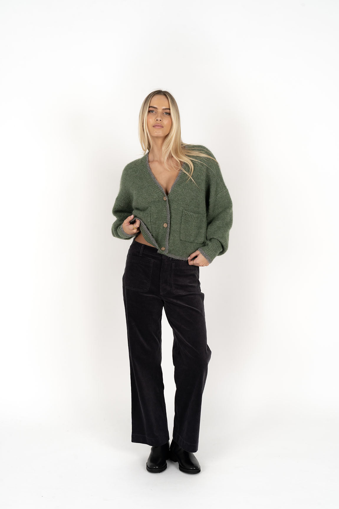 Romi Cardi - Green & Grey
