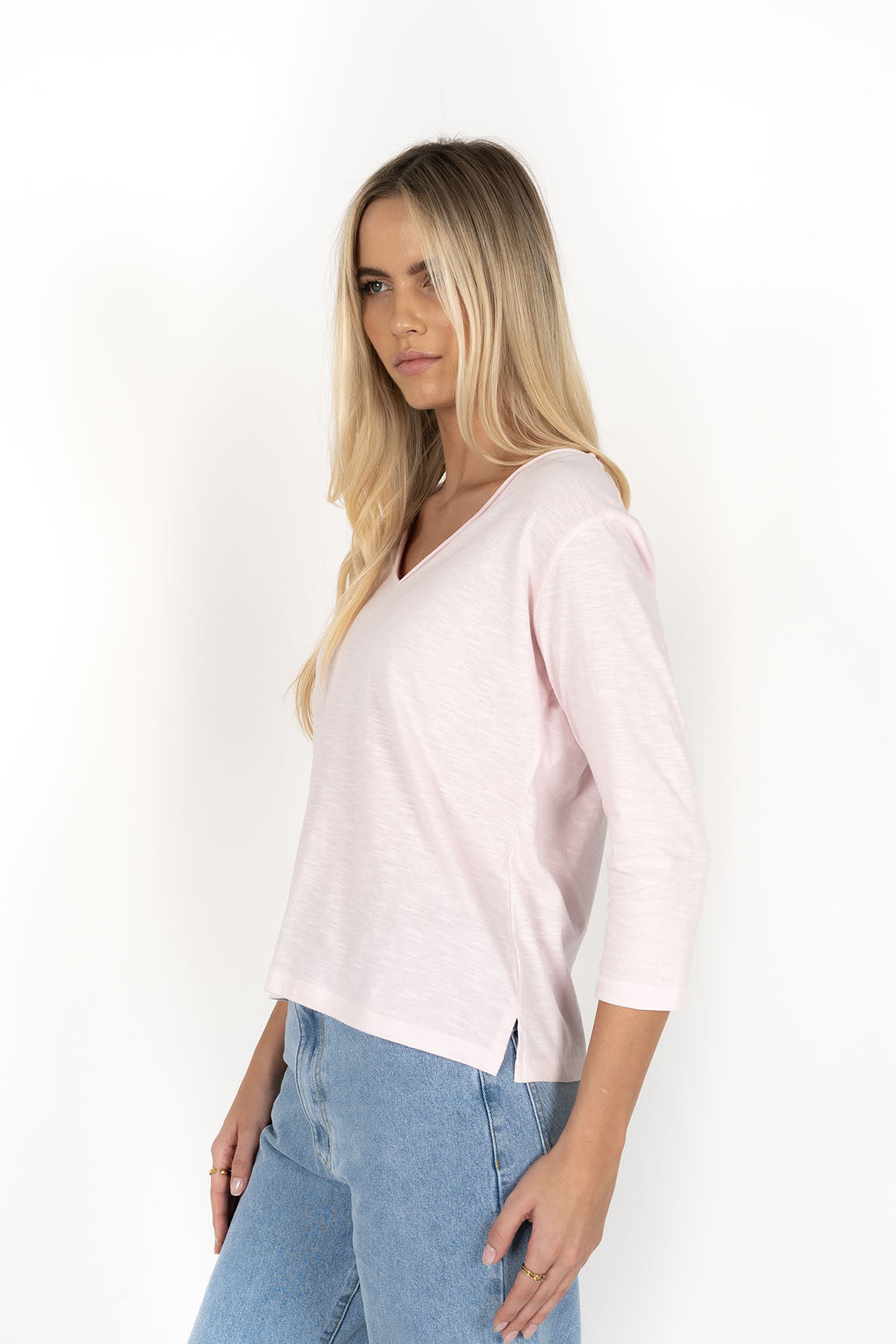 Stella V-Neck - Soft Pink