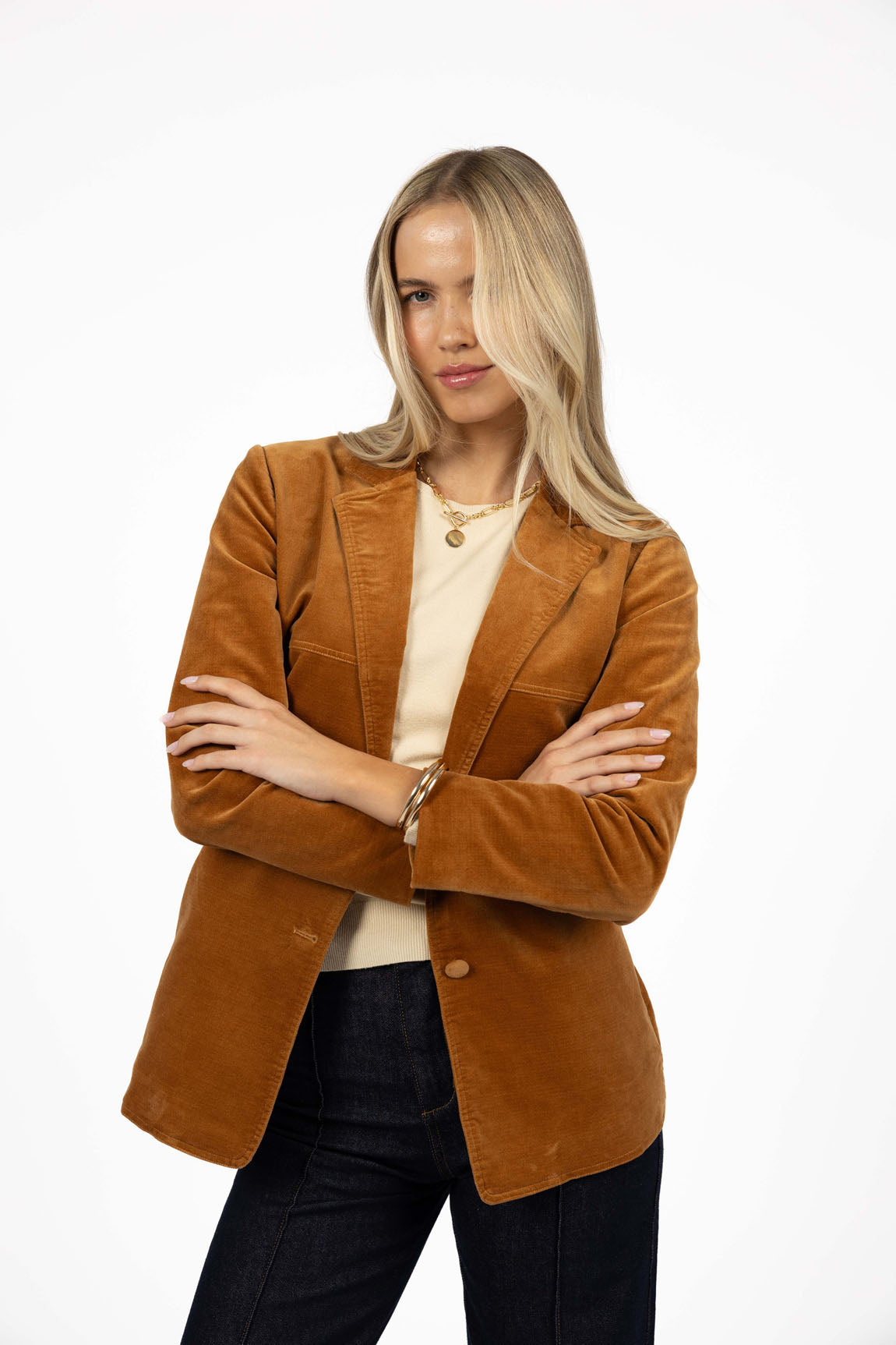 Va Va Velour Coat - Camel