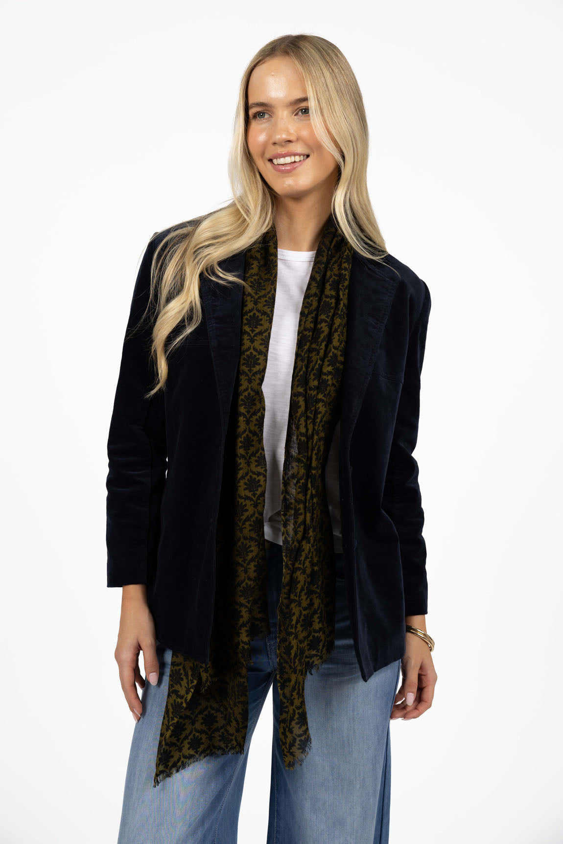 Va Va Velour Coat - Navy
