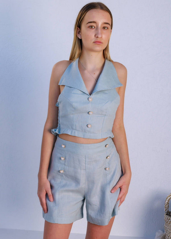 Emmy High Waisted Short Sky Blue