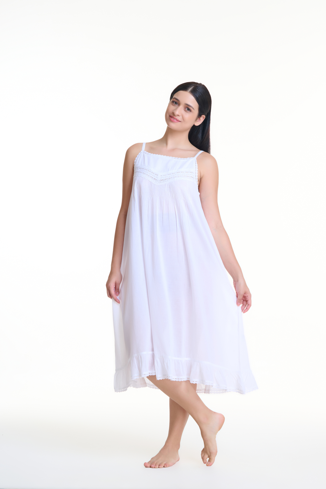 Nightie - Pin Tucked Lace