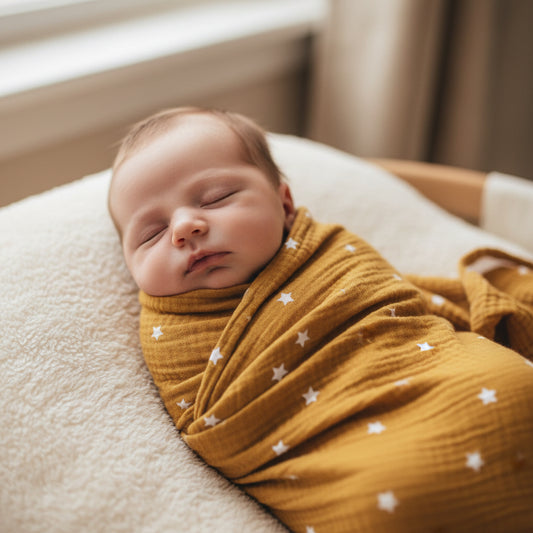 Muslin Swaddle - Starry Night Butterscotch