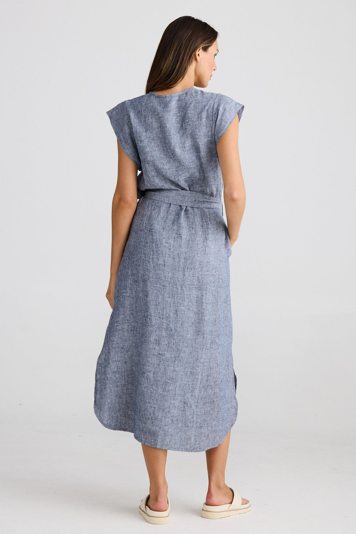 Sebou Dress Navy Fleck