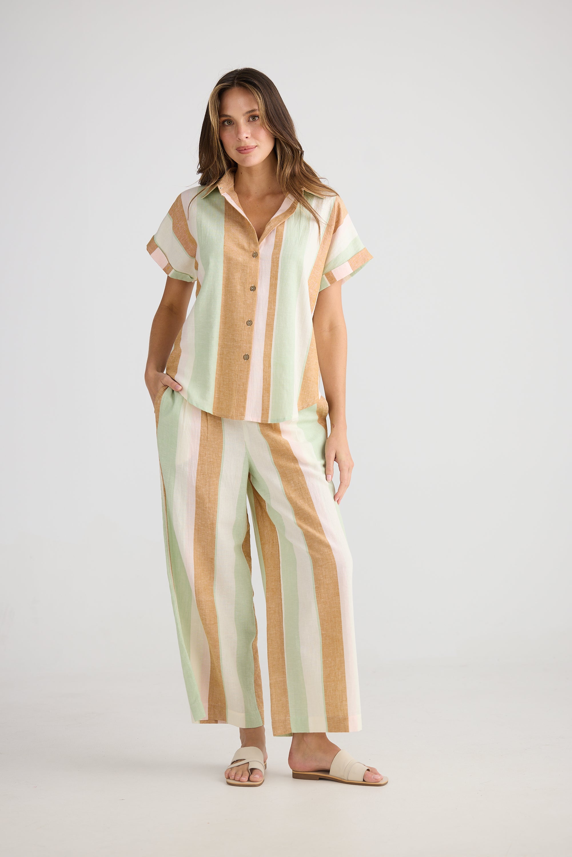 Dune Shirt - Melon Field Stripe