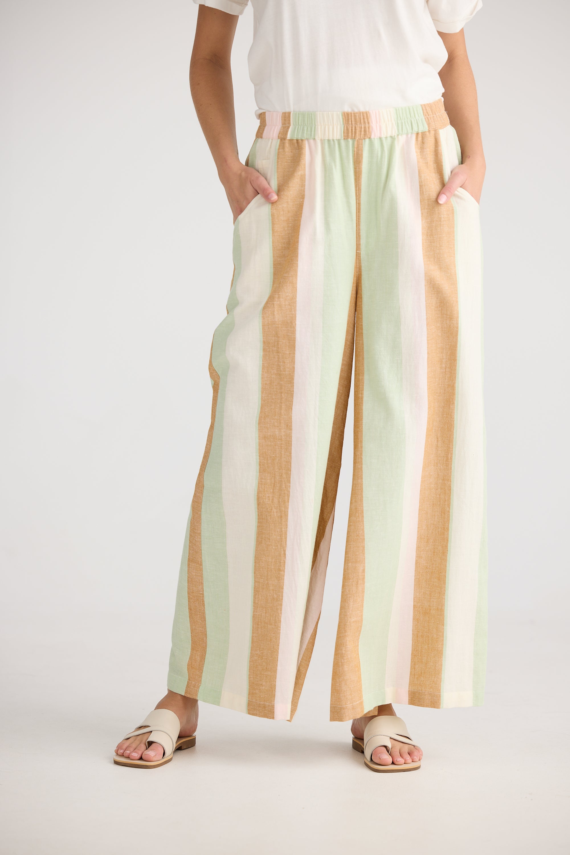 Positano Pant - Melon Field Stripe