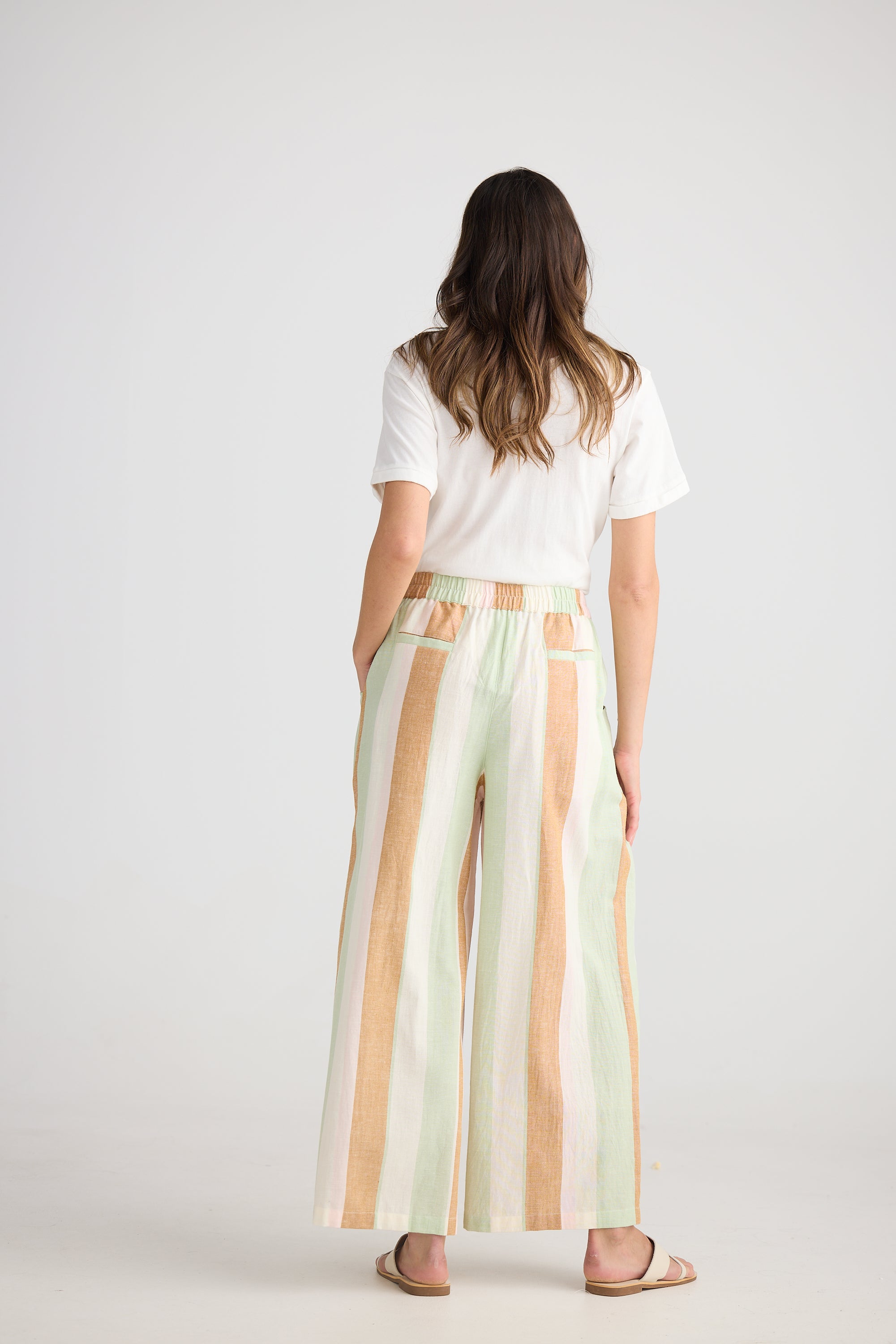Positano Pant - Melon Field Stripe
