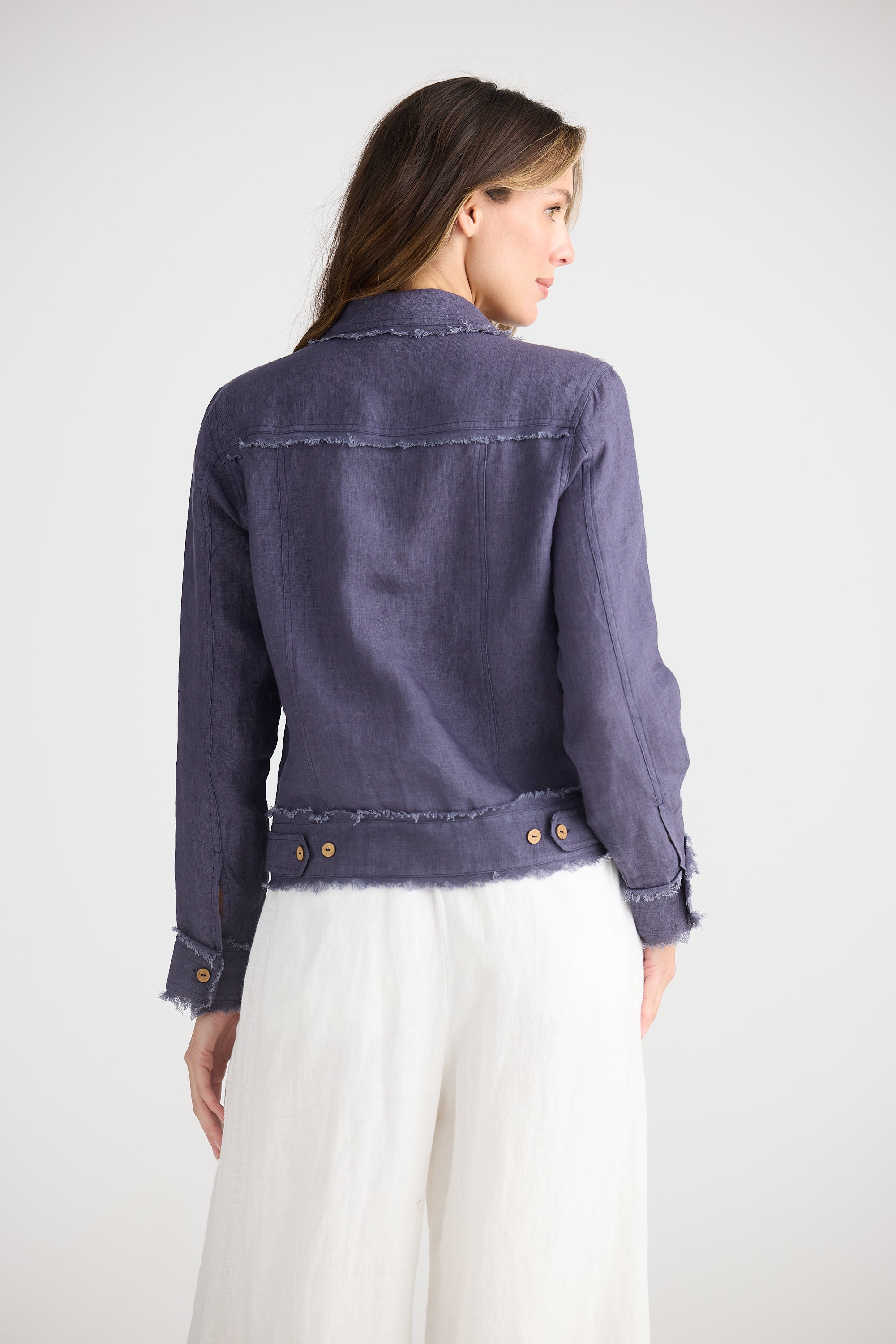 Monza Jacket - Indigo Linen