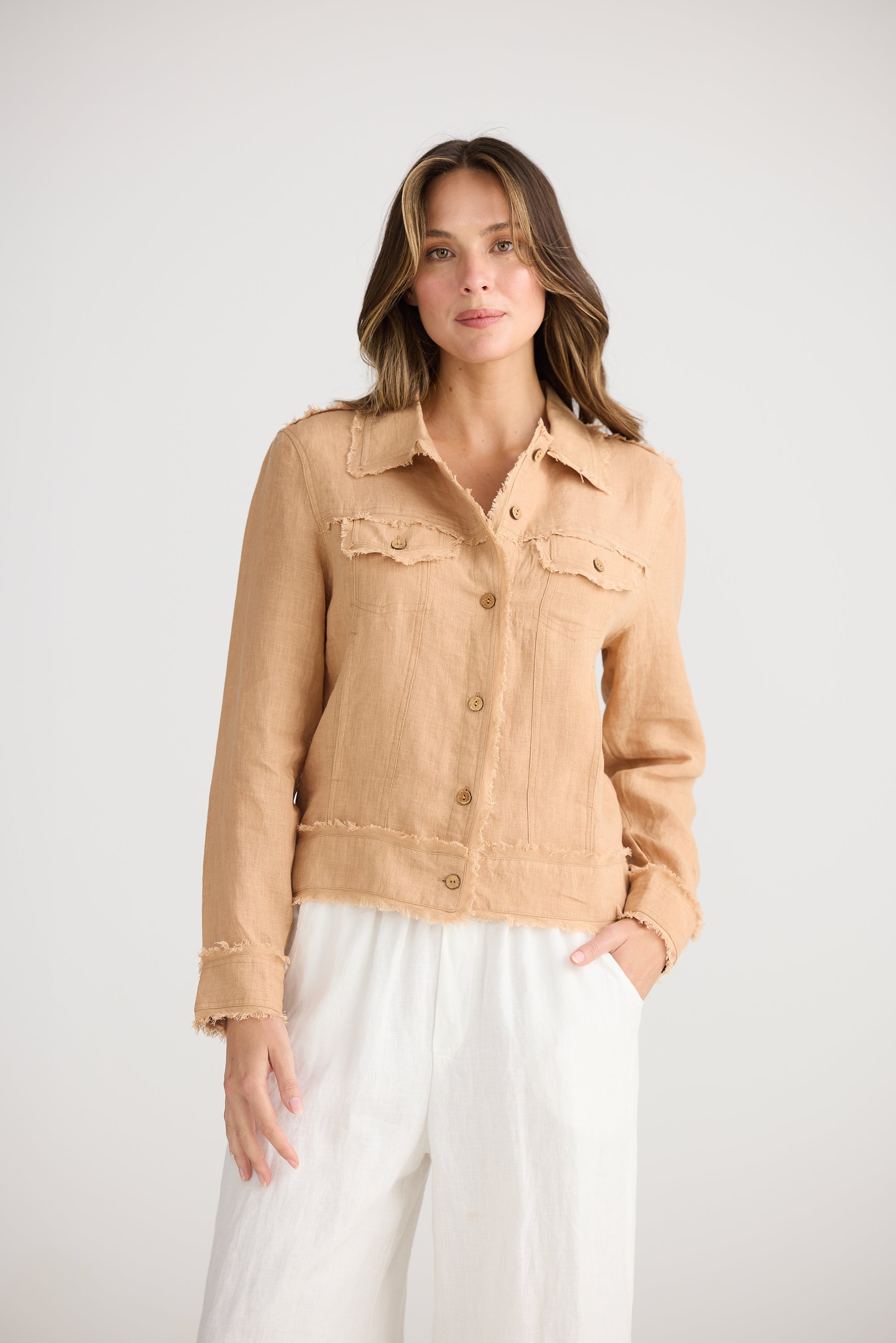 Monza Jacket - Sand Linen
