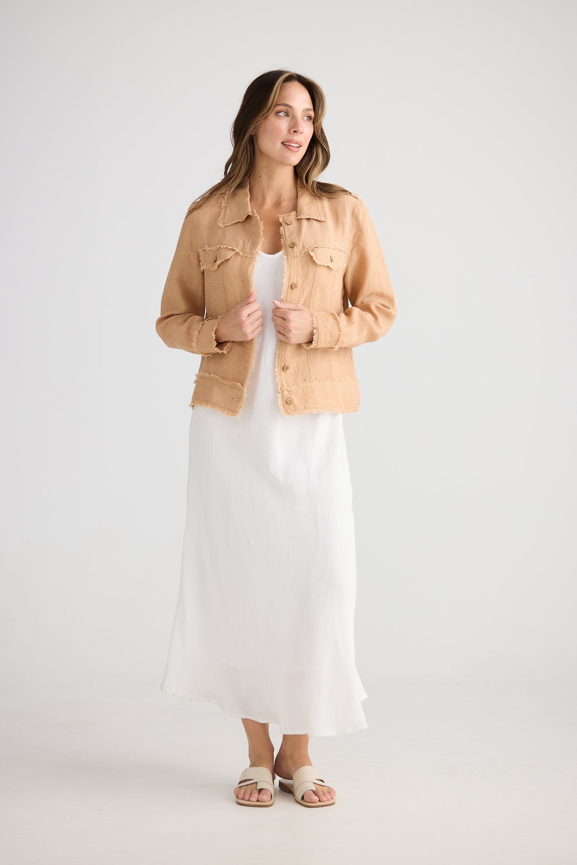 Monza Jacket - Sand Linen