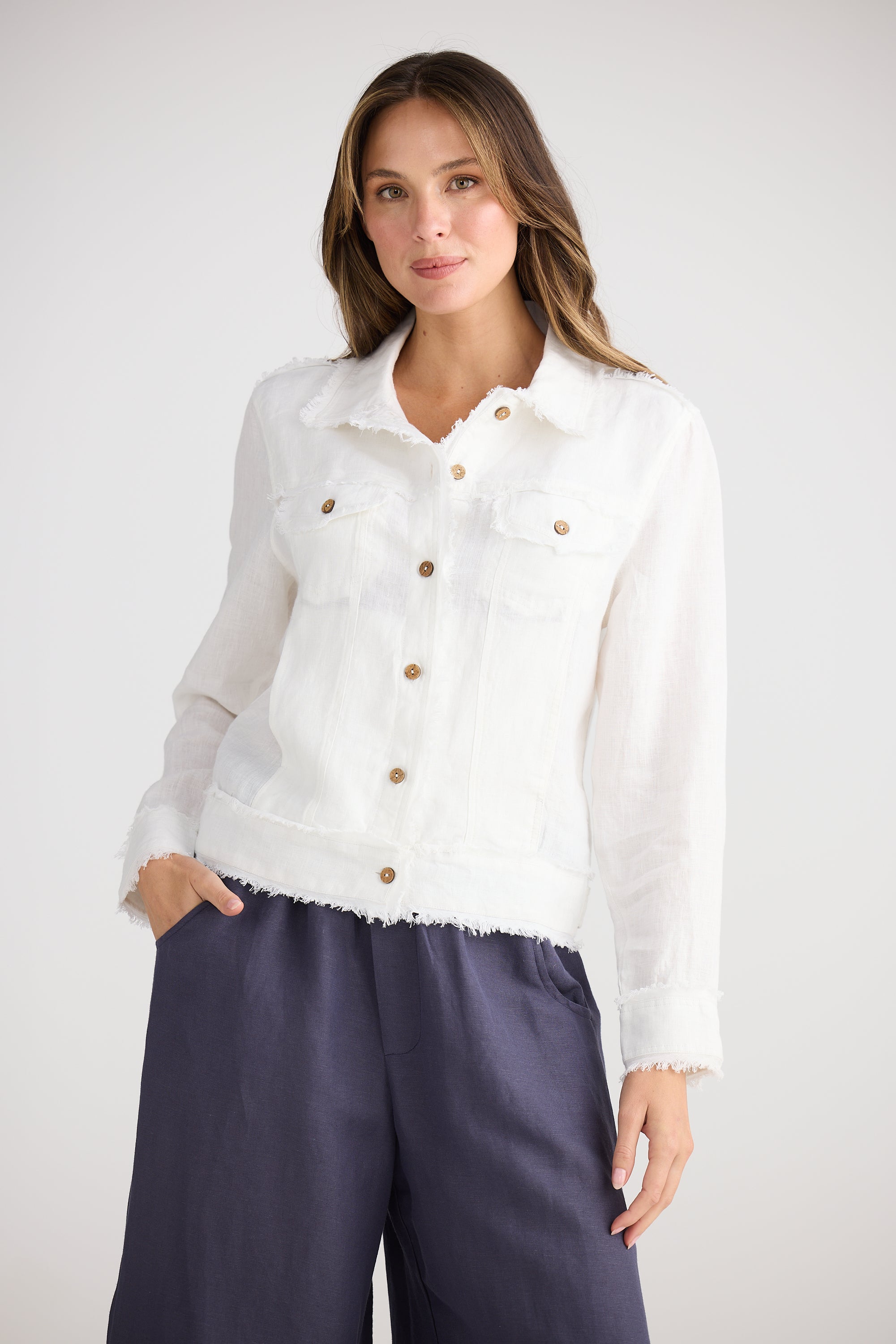 Monza Jacket - White Linen