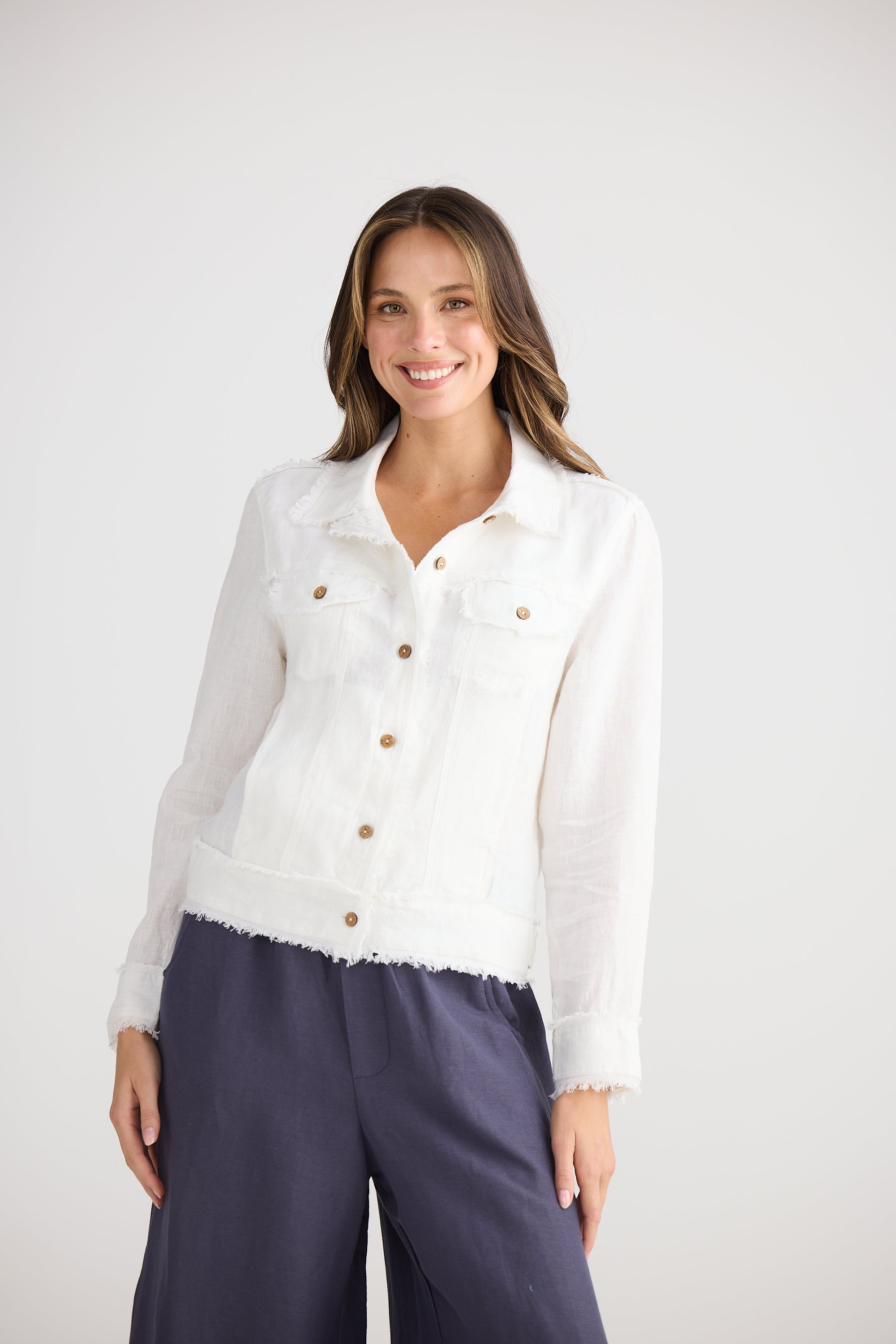 Monza Jacket - White Linen