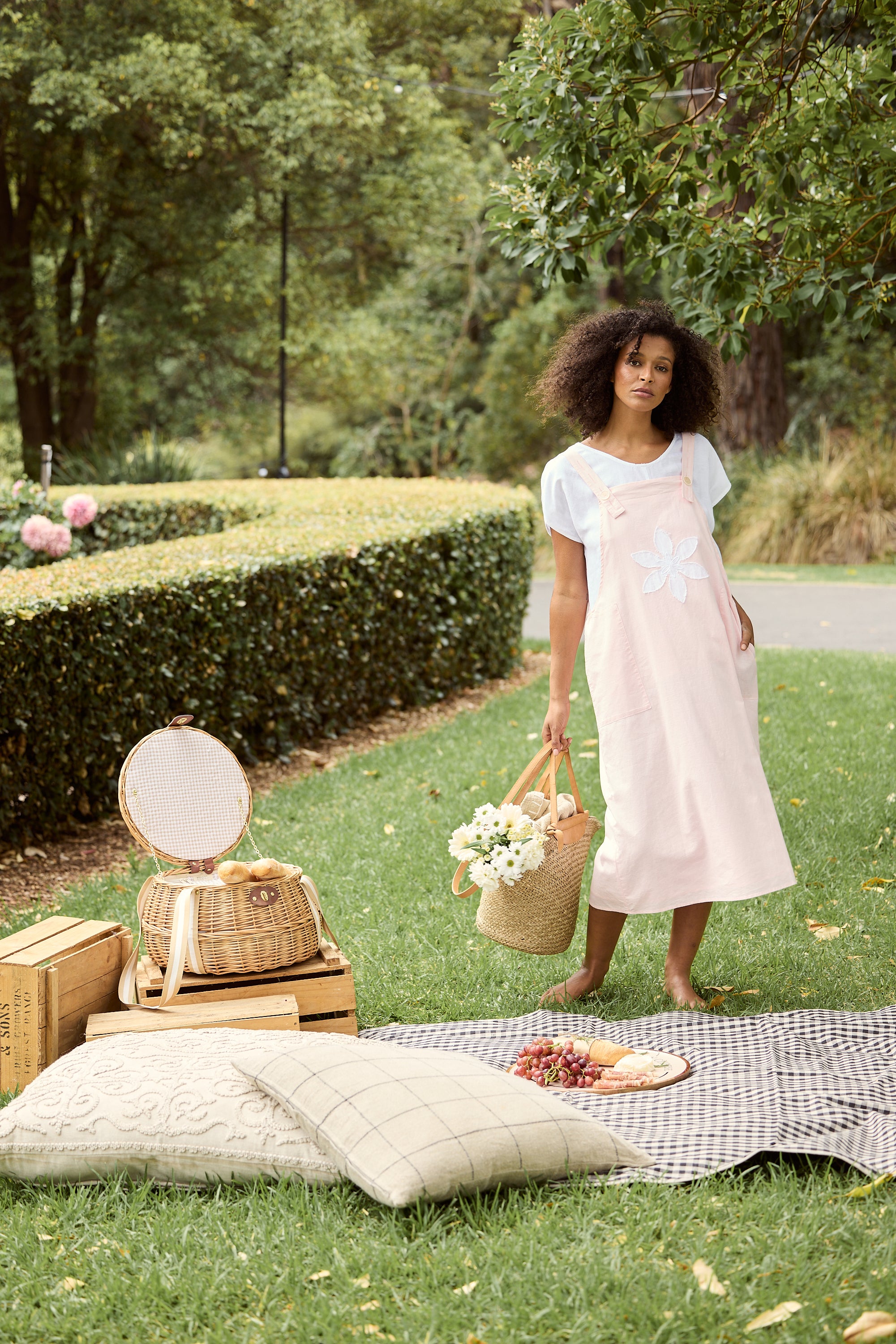 Sesame Pinafore - Pink