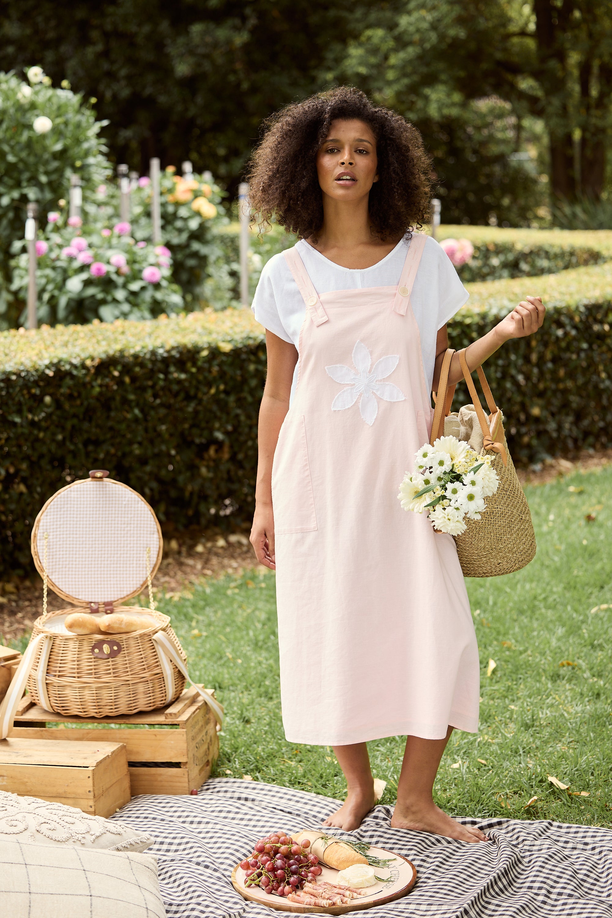 Sesame Pinafore - Pink