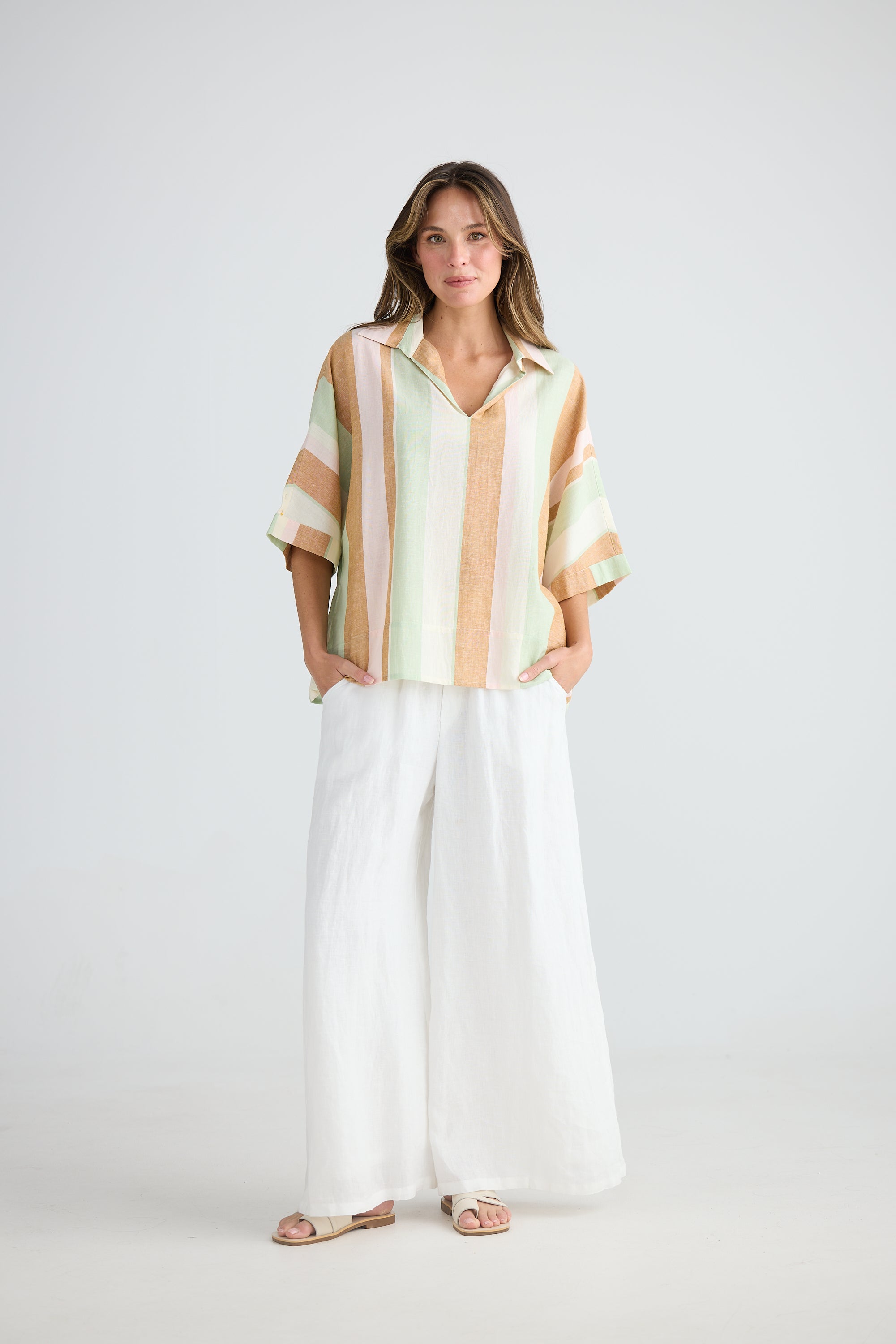 Wander Top - Melon Field Stripe