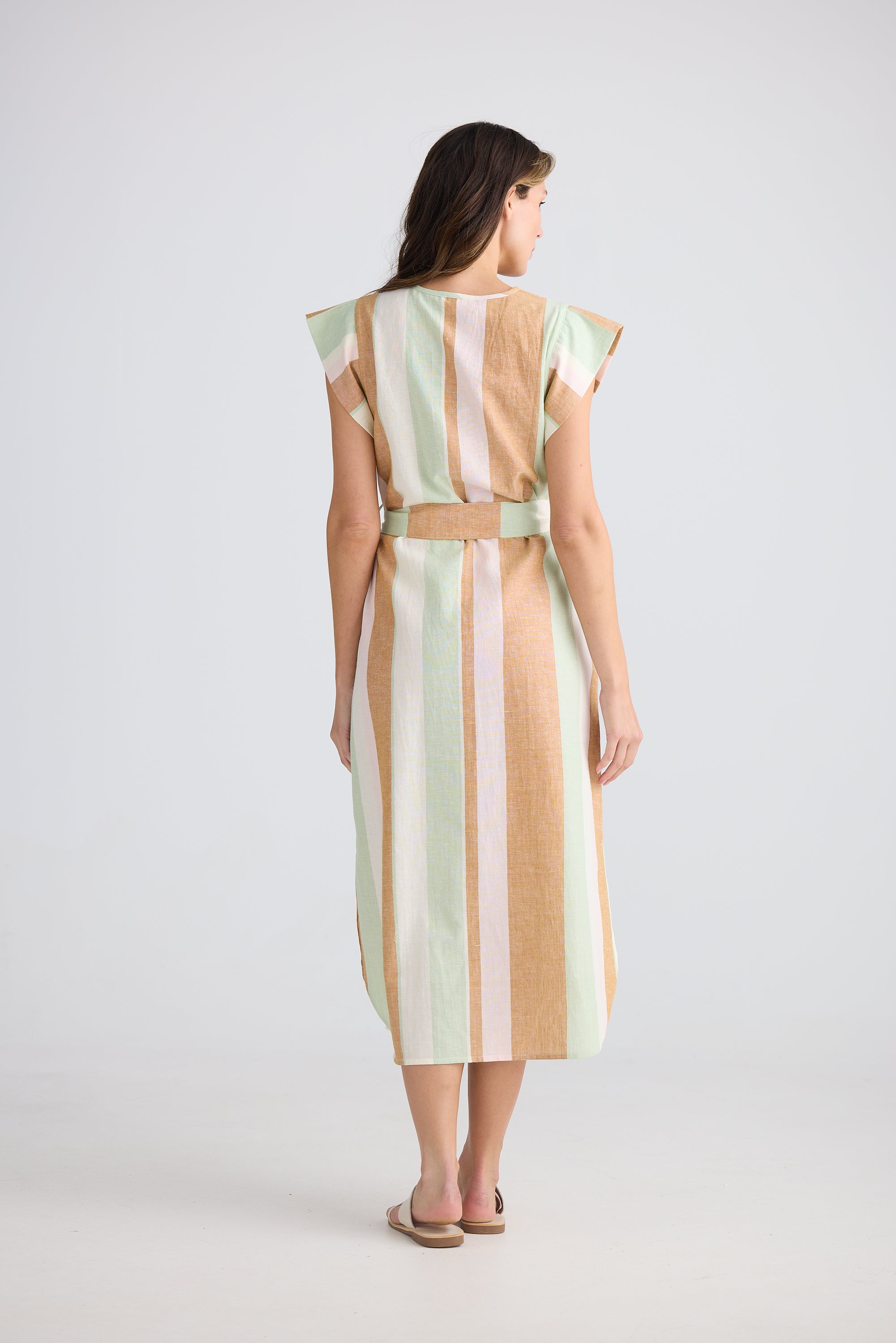 Sebou Dress - Melon Field Stripe