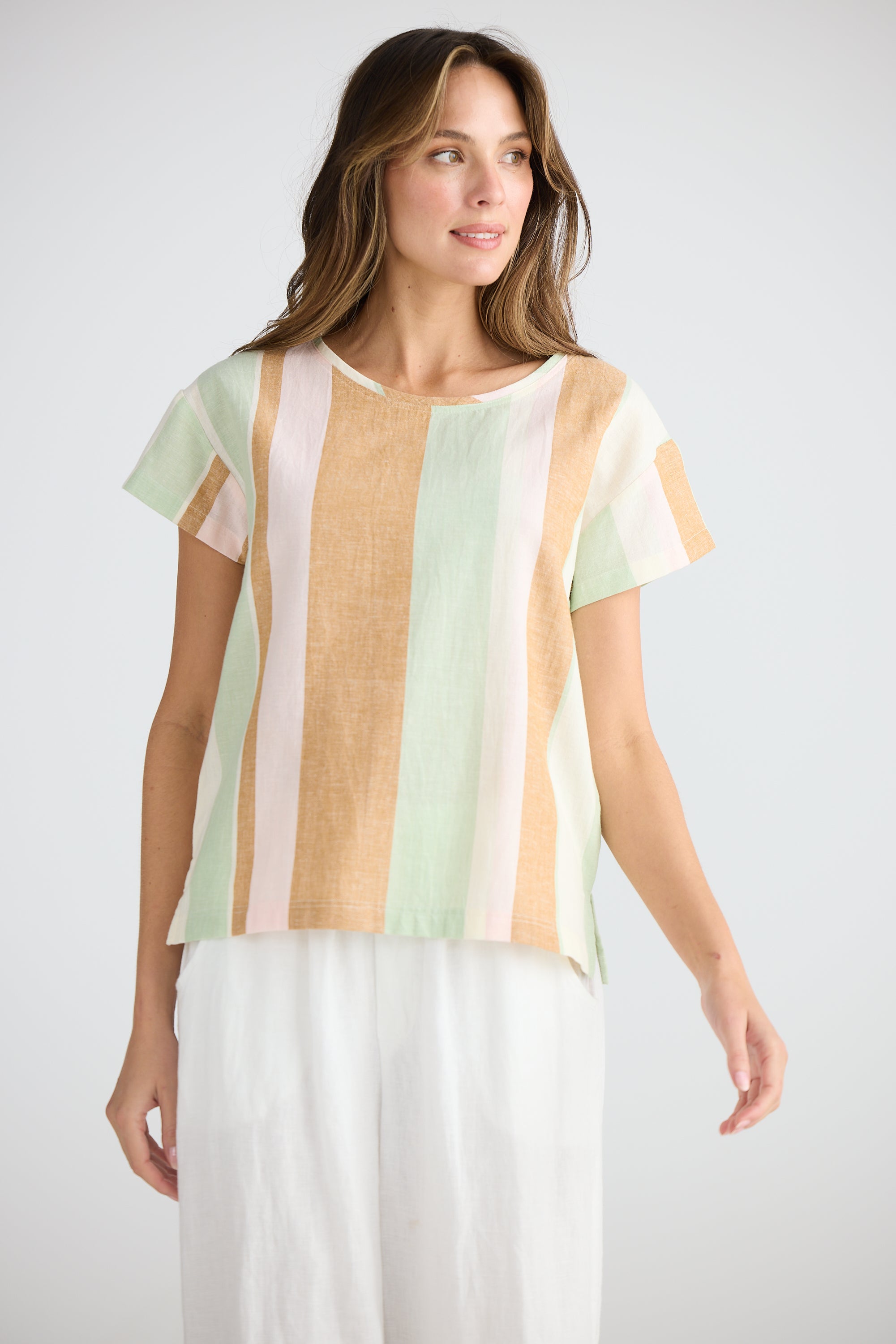 Nautica Tee - Melon Field Stripe