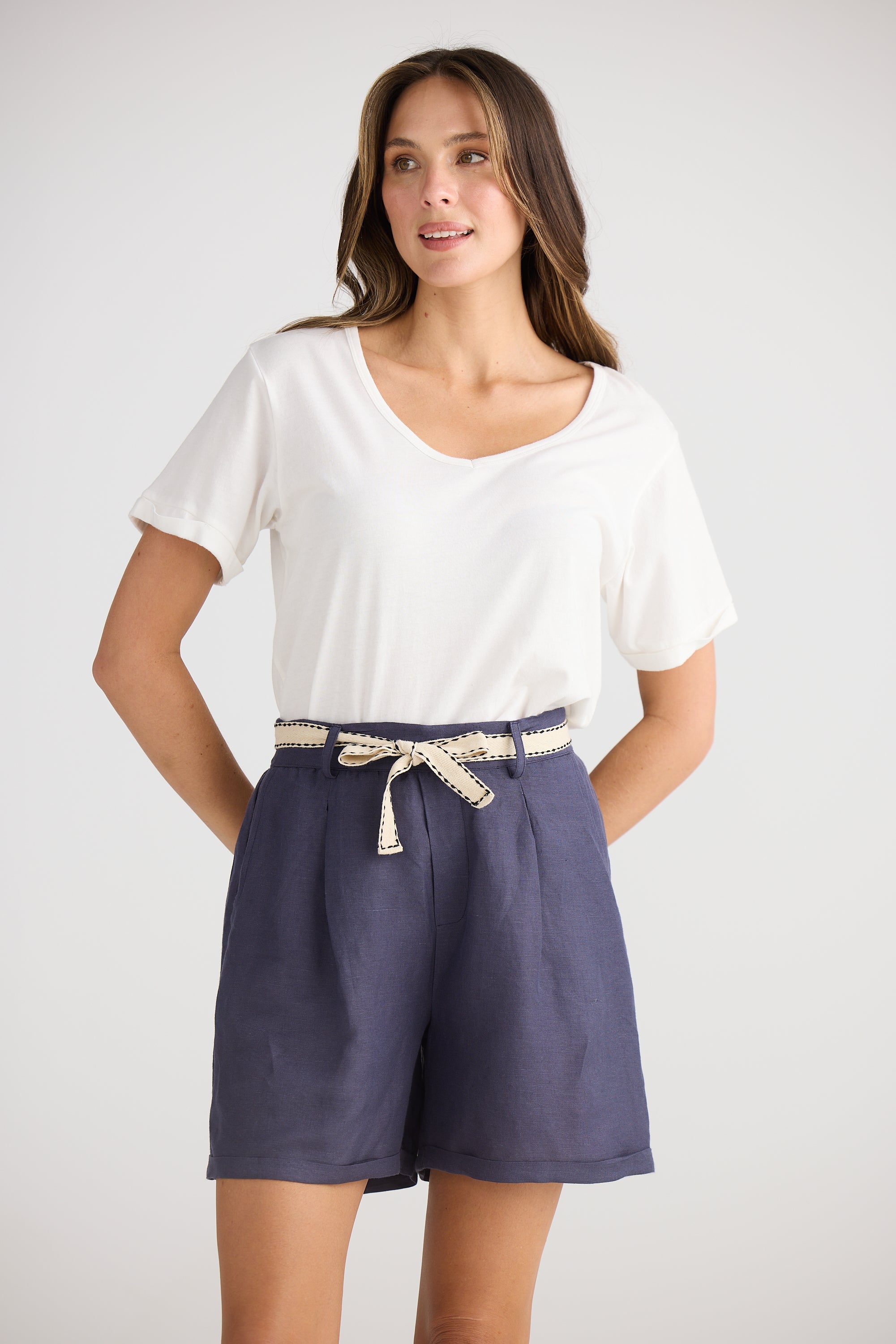 Positano Shorts - Indigo Ash