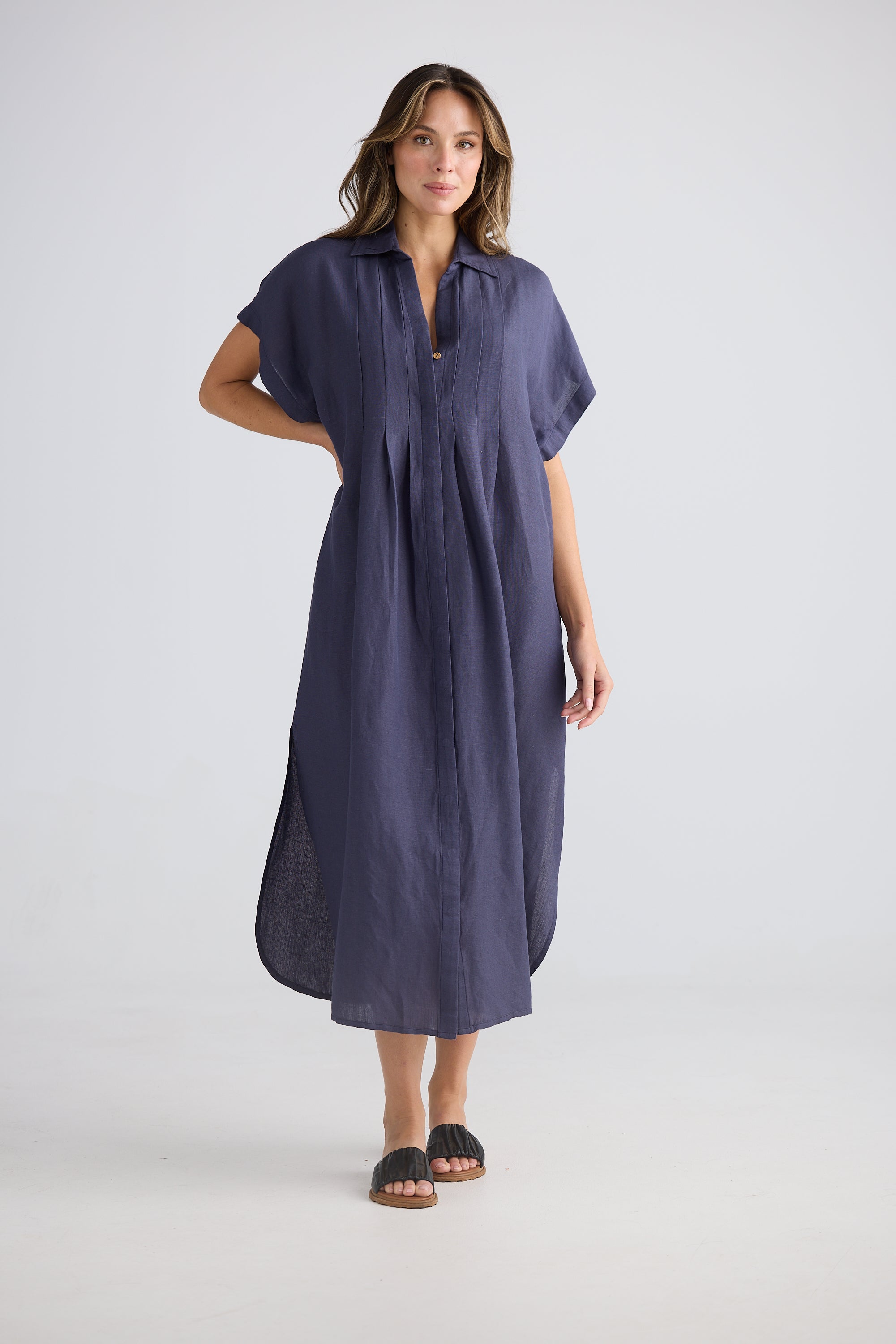 Monza Dress - Indigo Ash