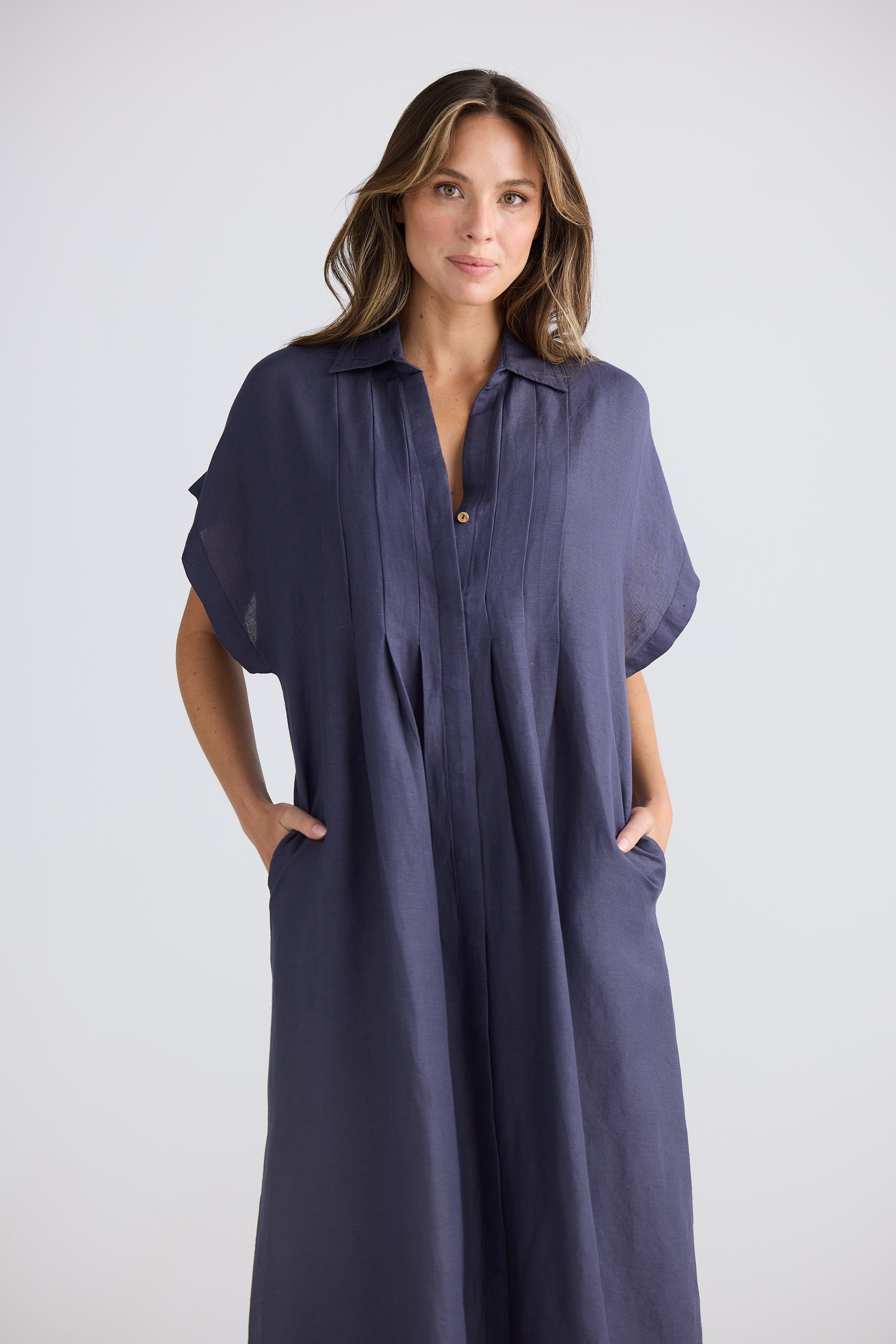 Monza Dress - Indigo Ash