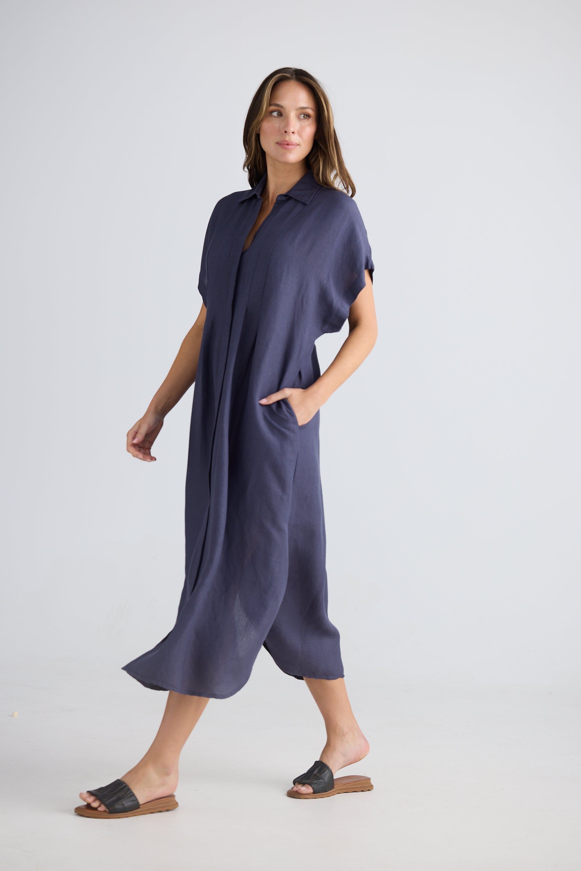 Monza Dress - Indigo Ash