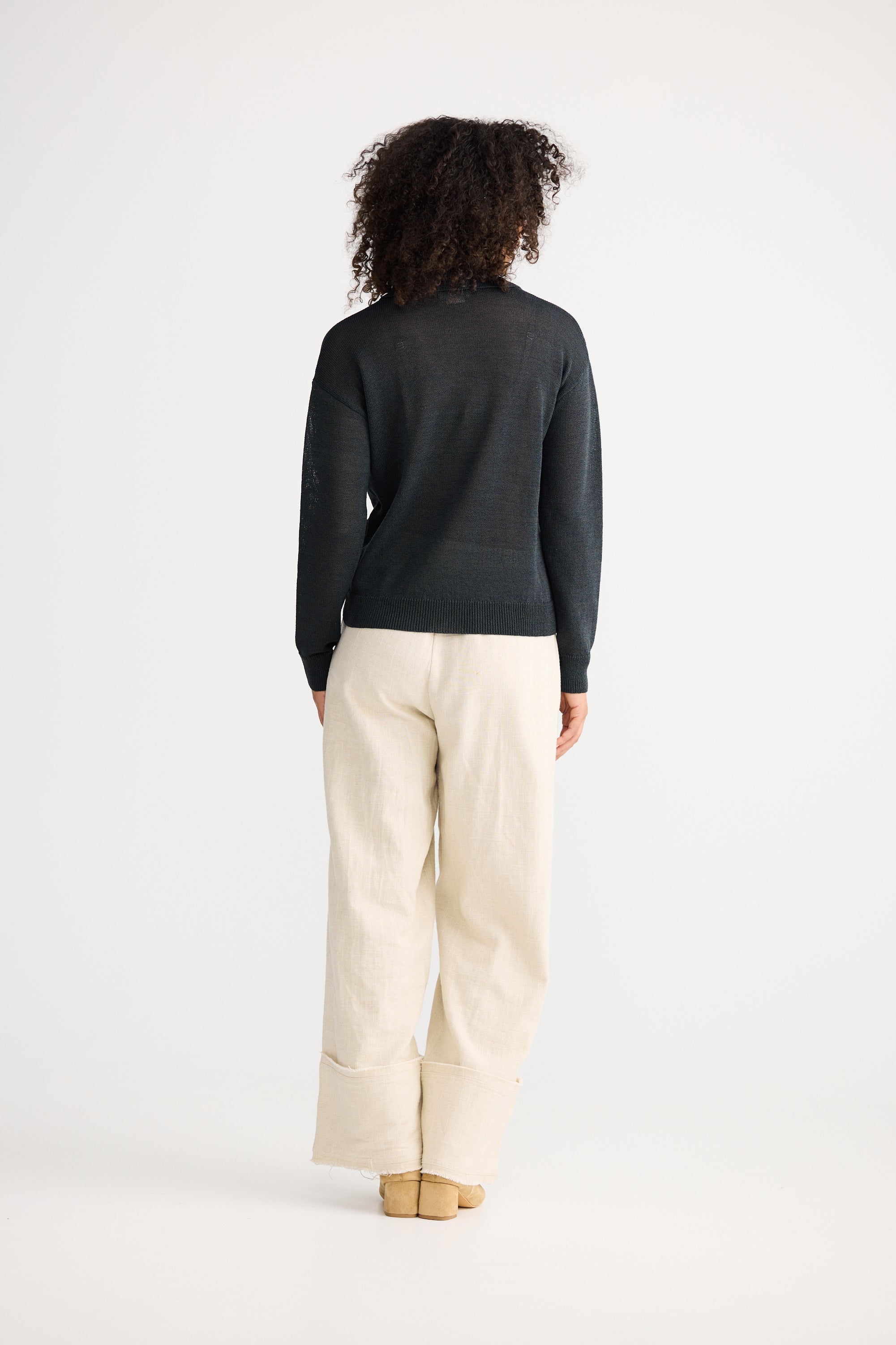 Tierra Knit Top - Charcoal