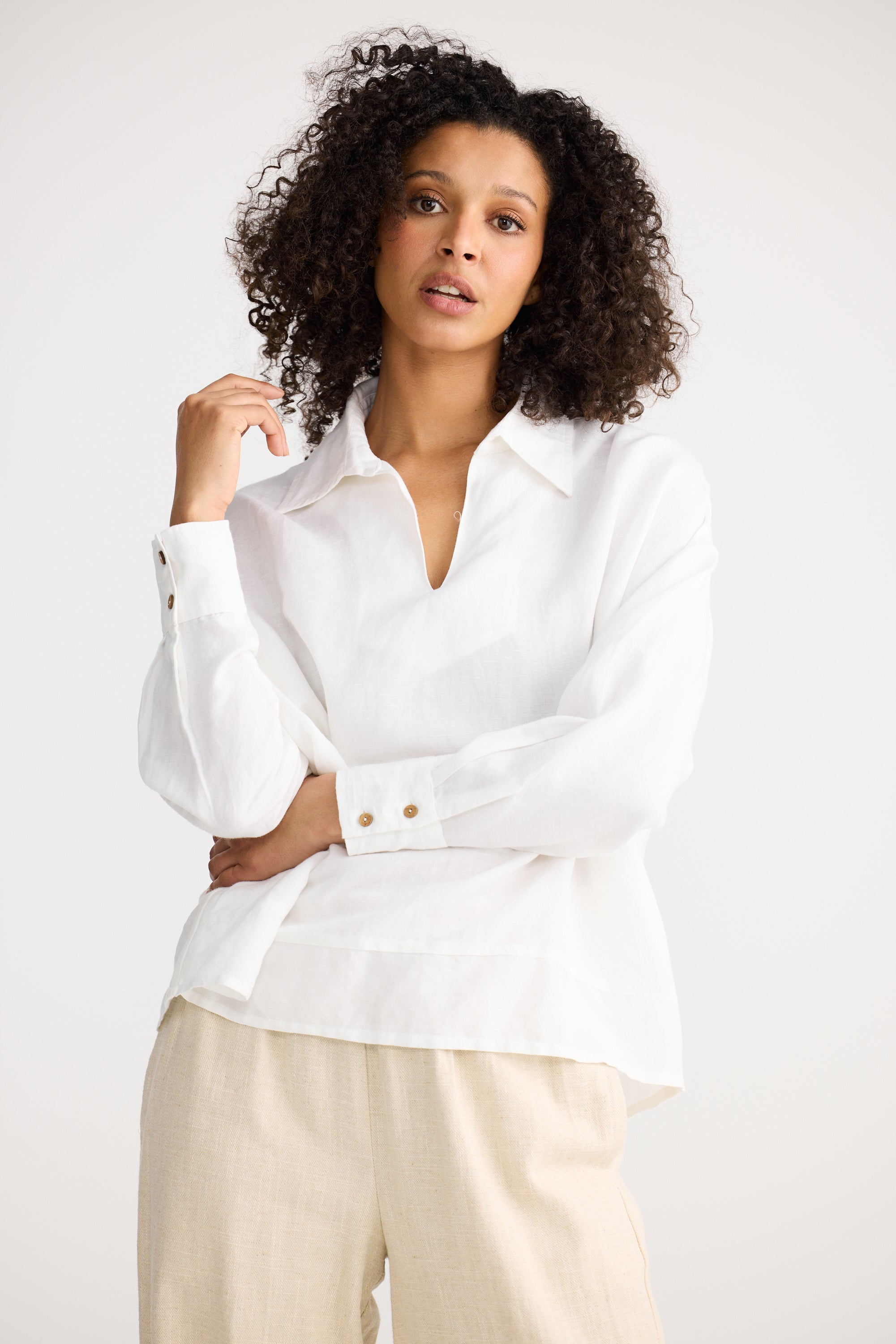 Wander Top Long Sleeve Top - White