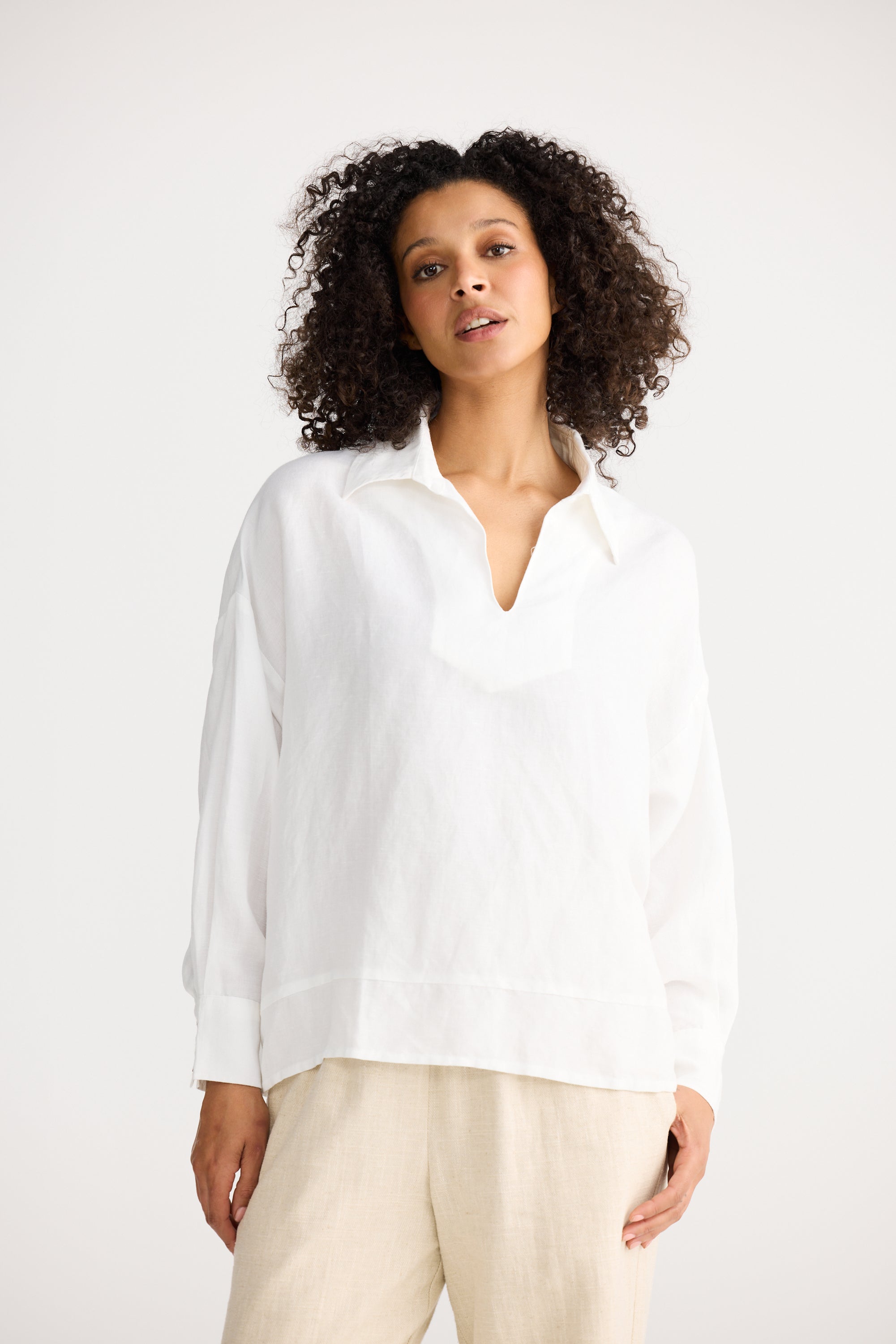 Wander Top Long Sleeve Top - White