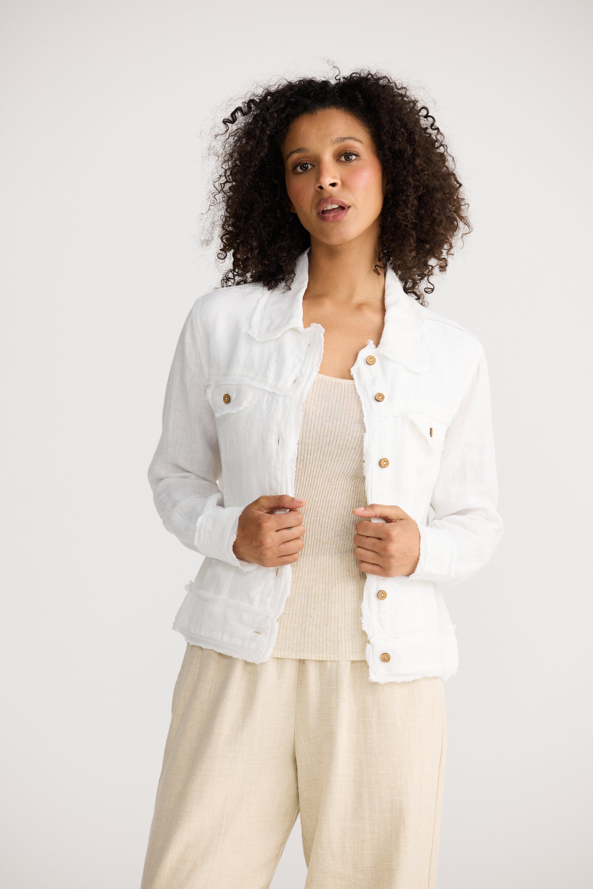 Monza Jacket - White Linen