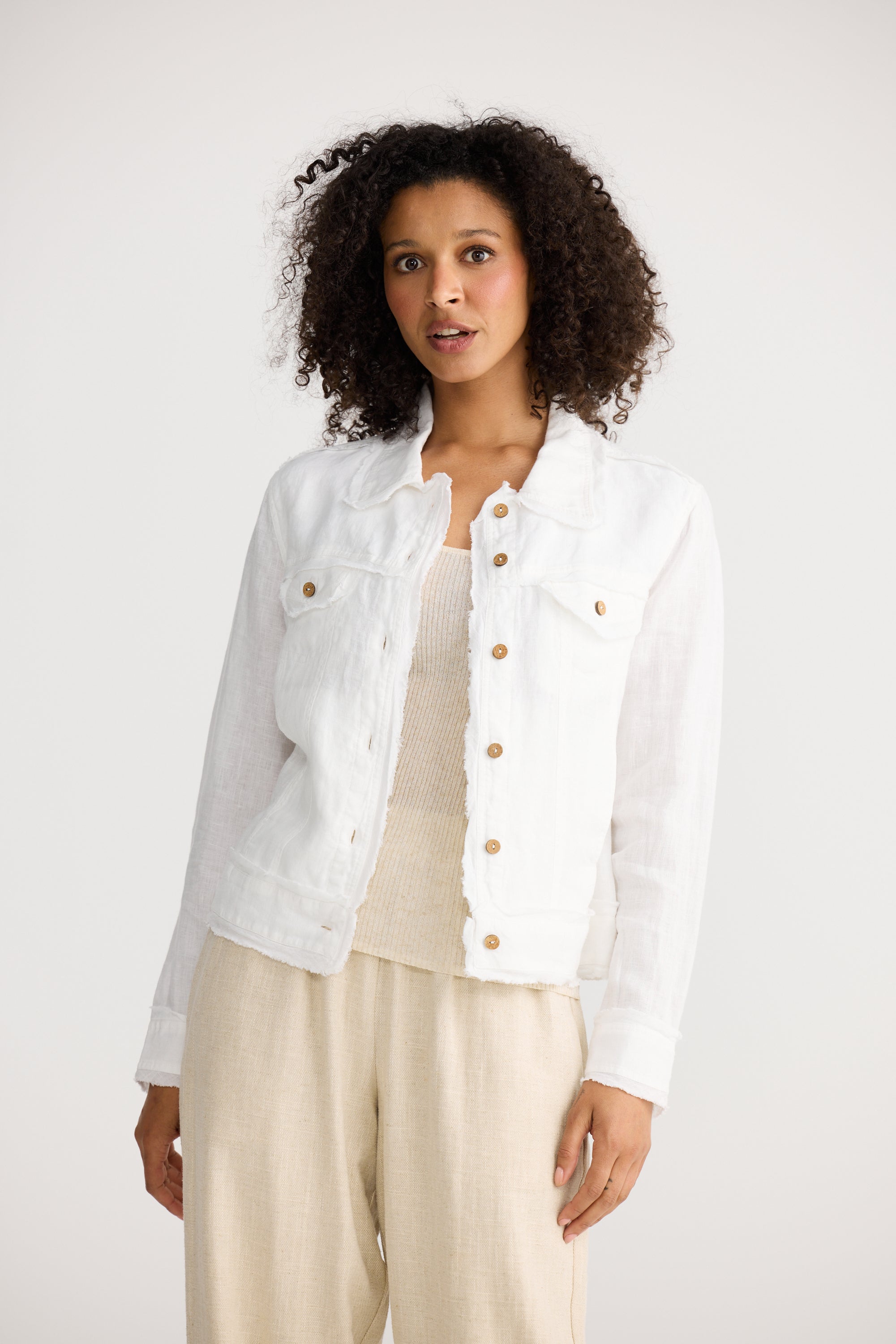 Monza Jacket - White Linen