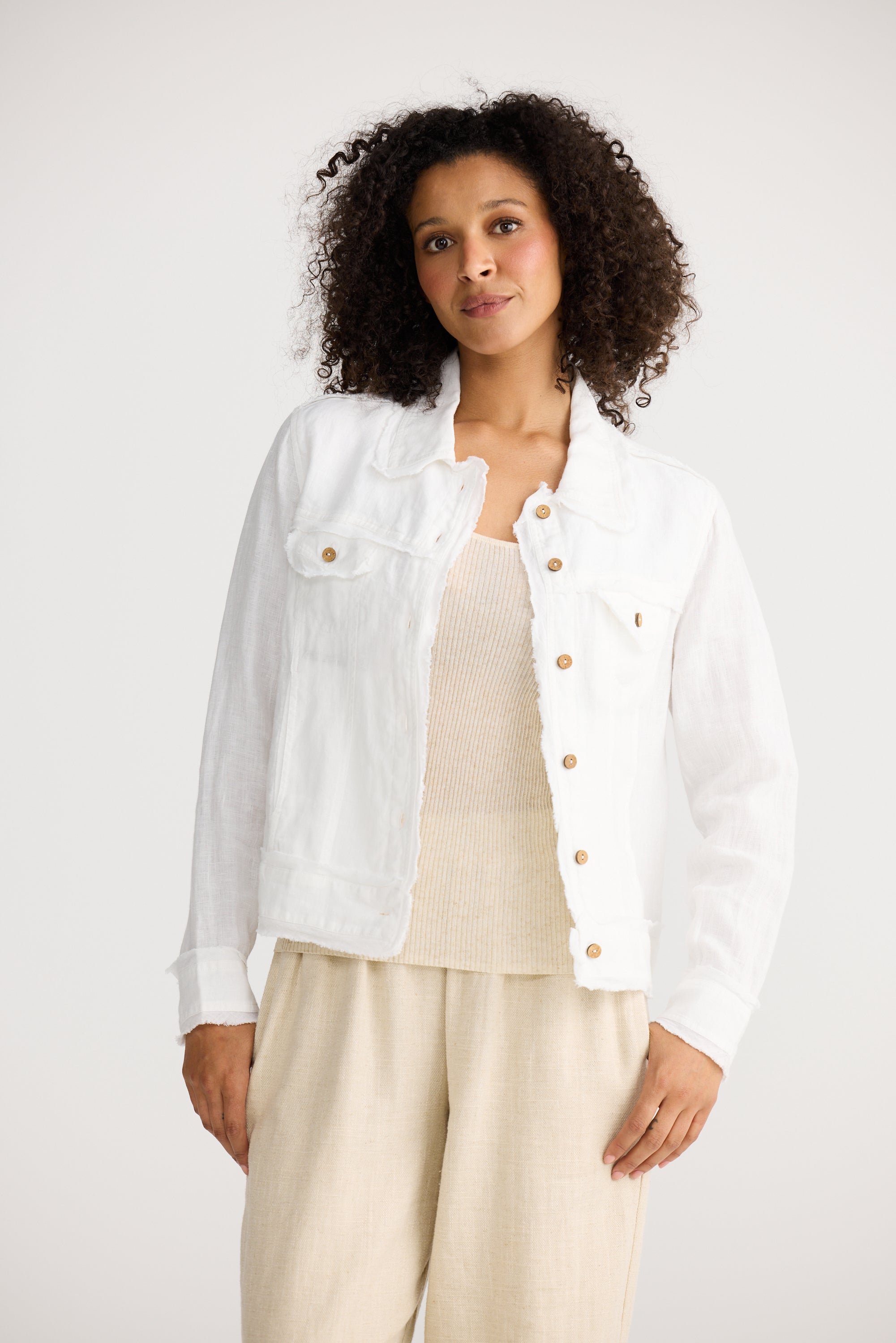 Monza Jacket - White Linen