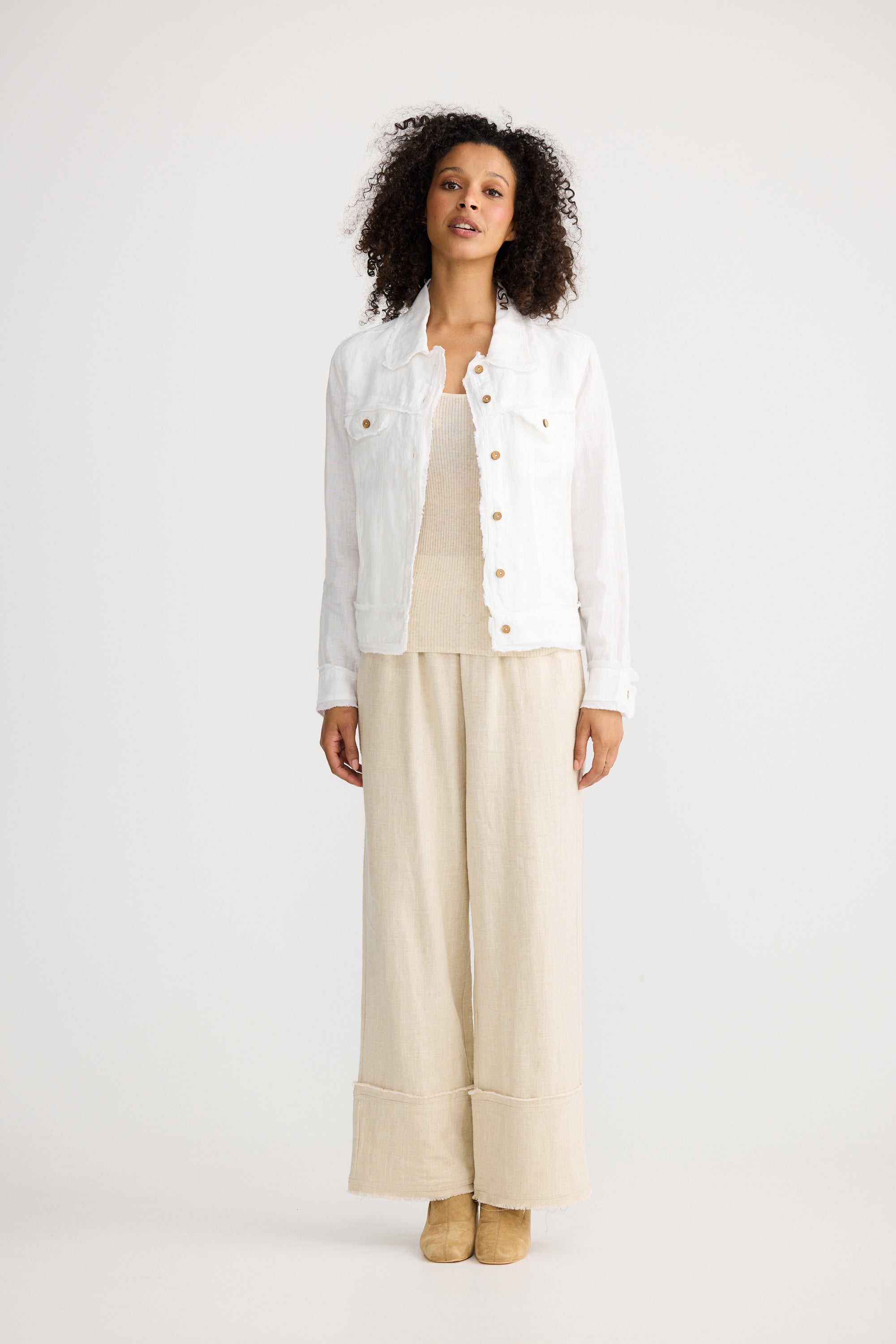 Monza Jacket - White Linen