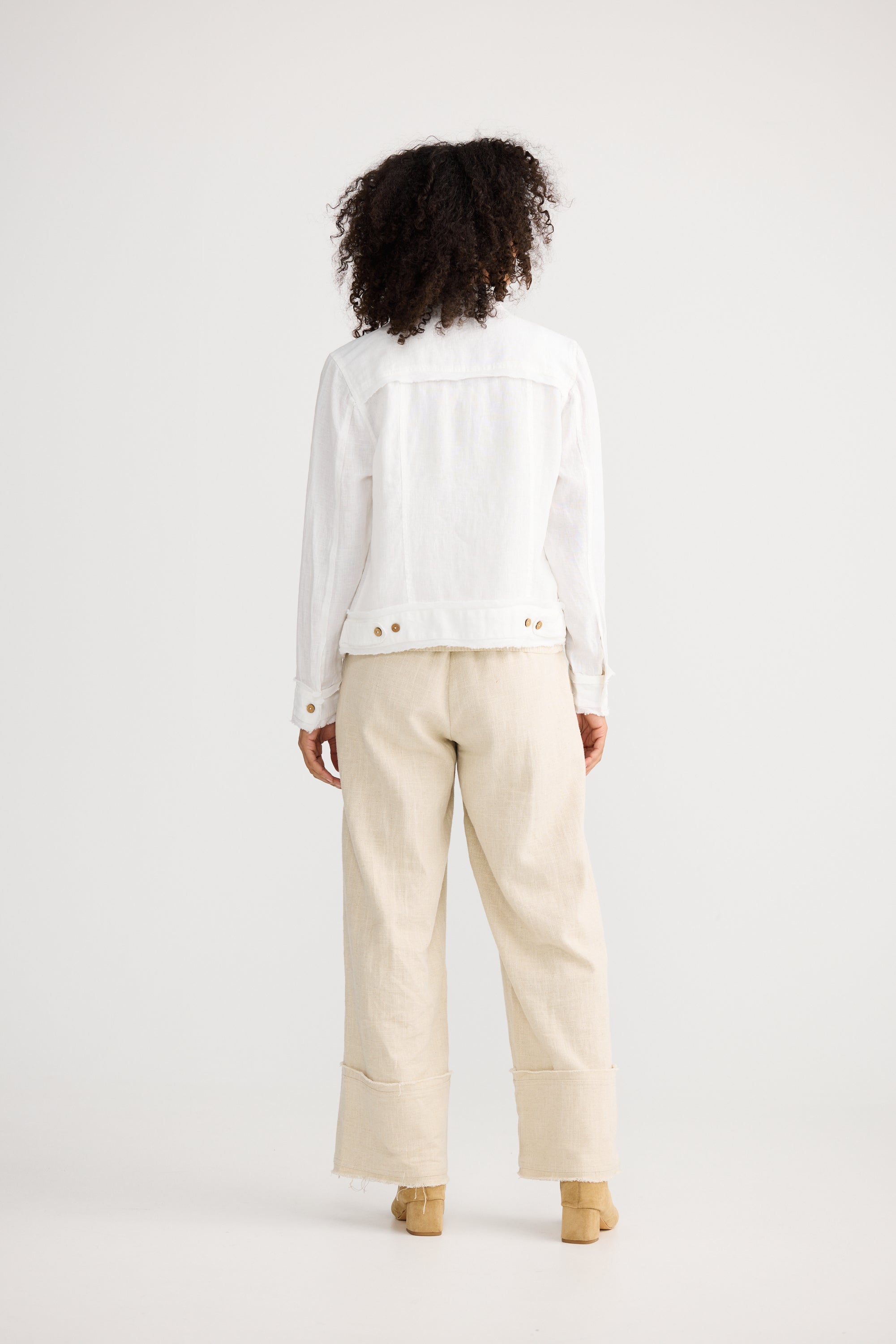 Monza Jacket - White Linen
